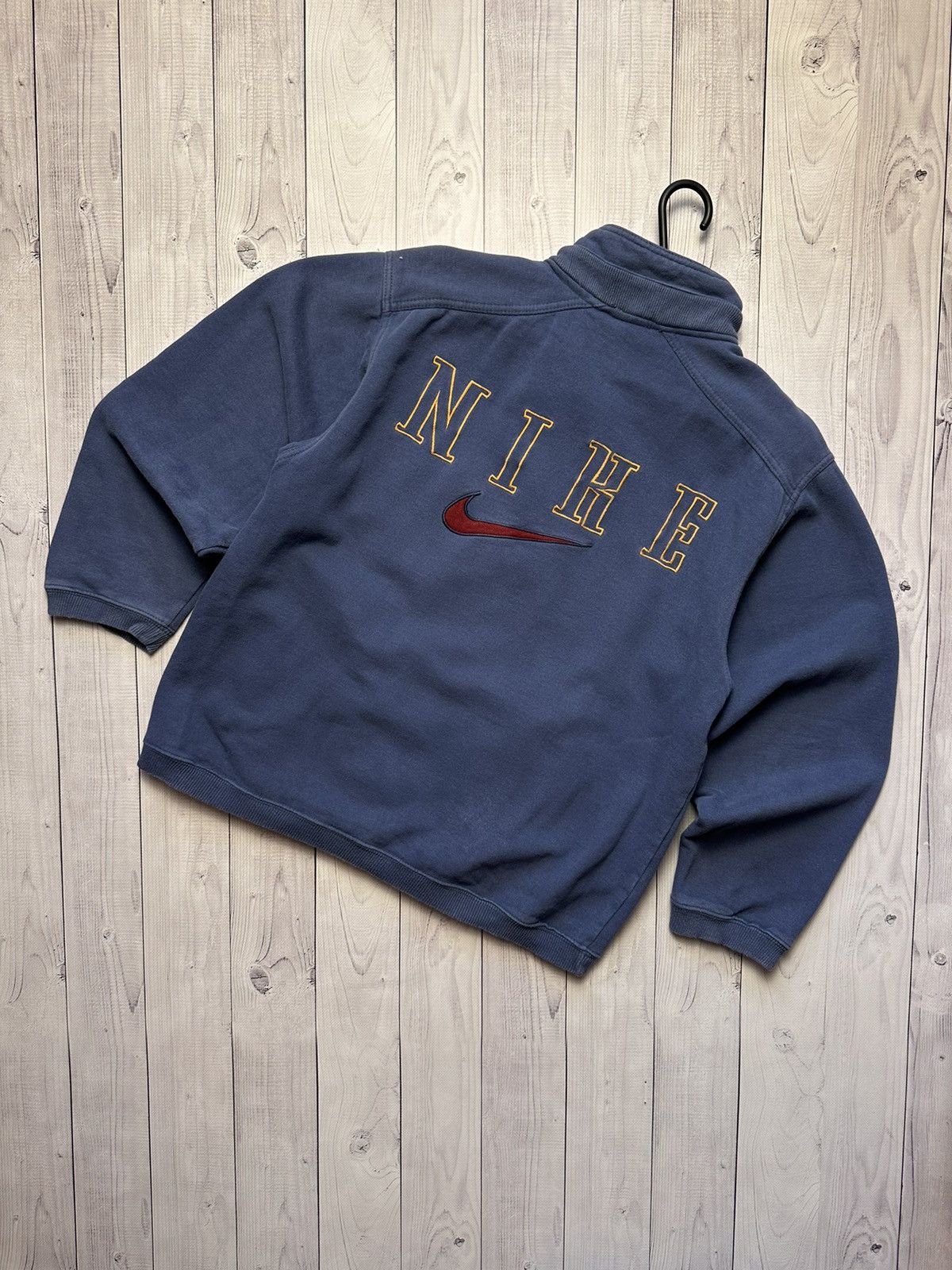 image of Nike Sweatshirt Zip 1/4 Sweatshirt Size S Logo in Navy, Men's