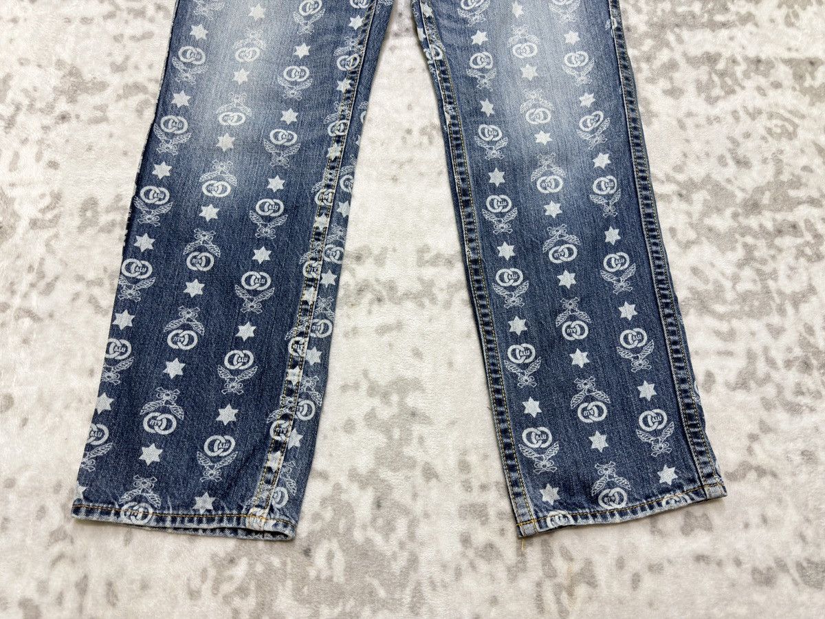 If Six Was Nine Co & Lu Washed All Over Monogram Full Print Denim Jeans Size US 31 - 7 Thumbnail