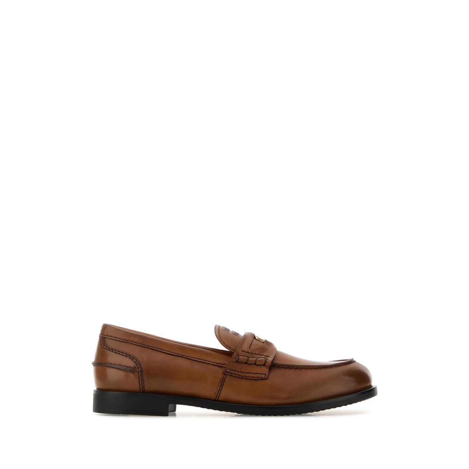 MIU MIU $1200 Cognac Penny Loafers New & Authentic (Women's