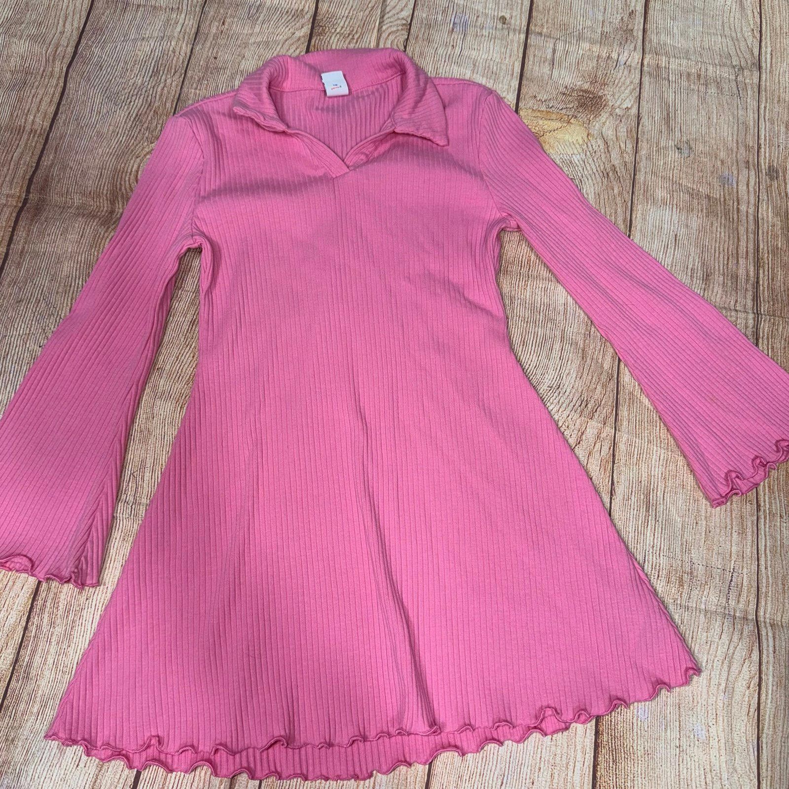 Old Navy Old Navy Pink Ribbed Knit Dress with Bell Sleeves 6/7 Size S / US 4 / IT 40 - 1 Thumbnail