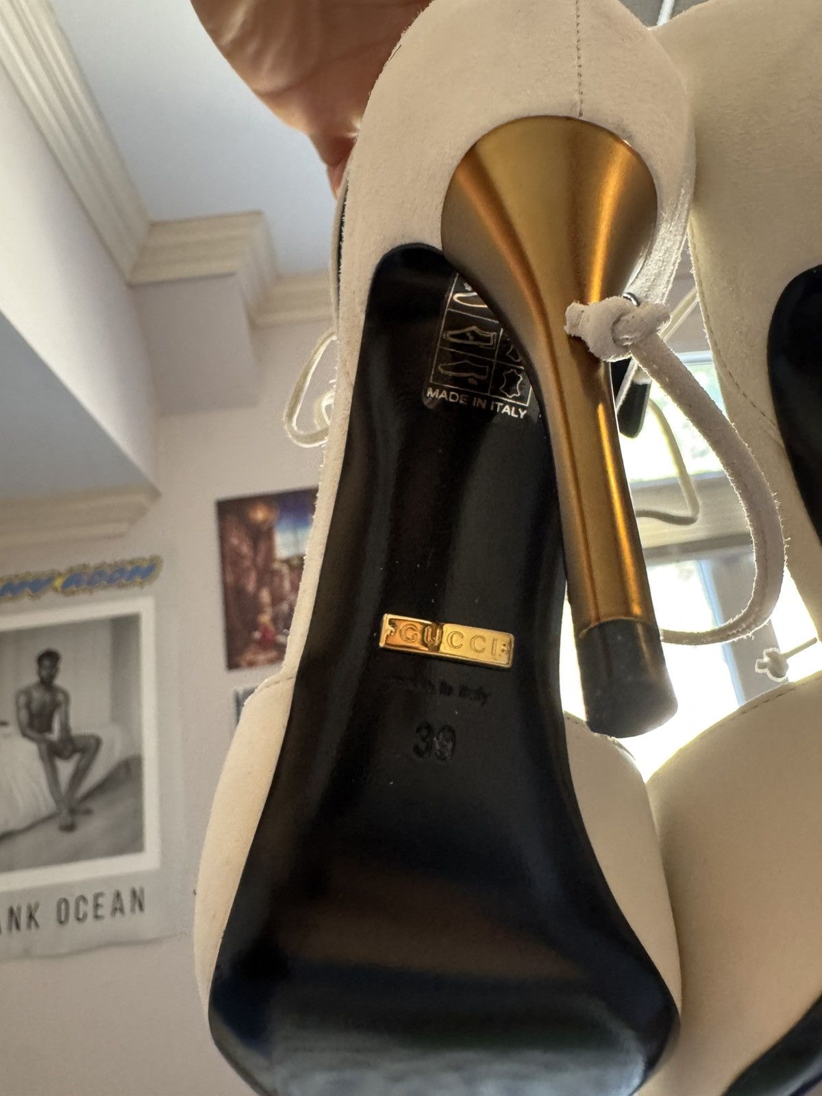 Gucci Gucci Kid Scamosciato heel in Napa Charlott/ Mystic White Size US 9 / IT 39 - 6 Thumbnail