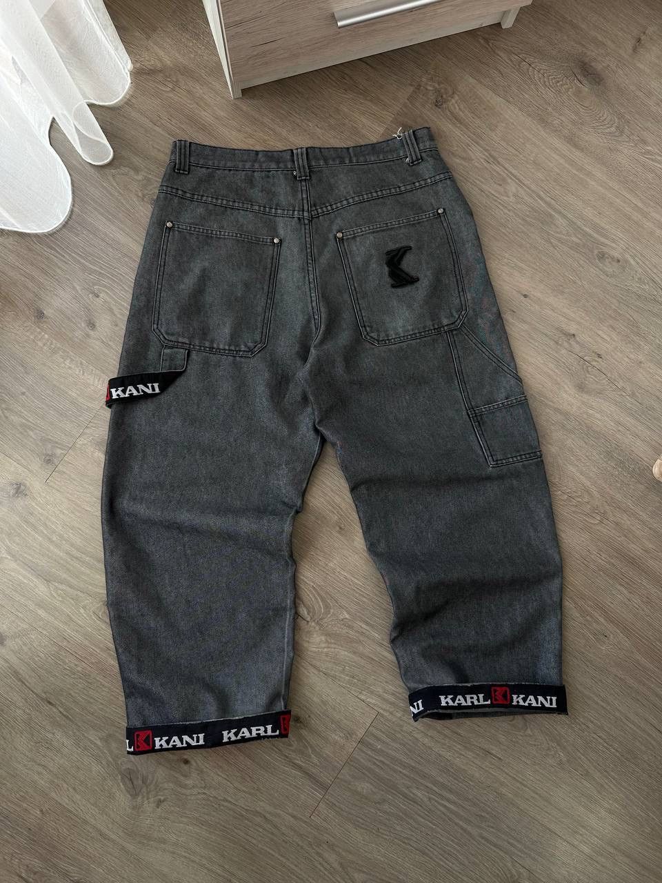 Karl Kani × Vintage Vintage Karl Kani Gray Baggy Distressed Faded Pants Size US 36 / EU 52 - 1 Thumbnail