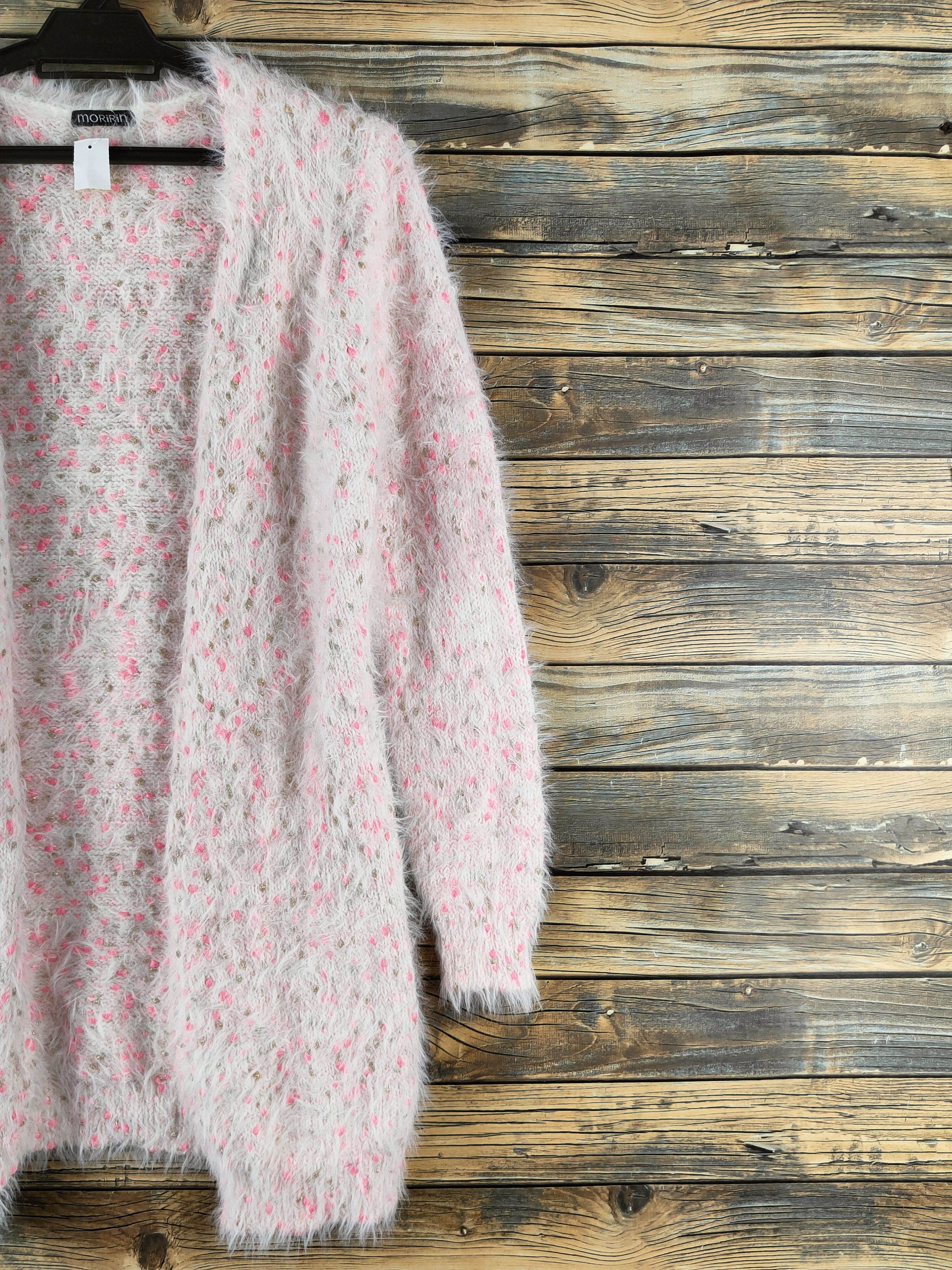Japanese Brand DL Moririn Pink Fur Mohair Knitwear Cardigan #46-172 Size S / US 4 / IT 40 - 5 Thumbnail