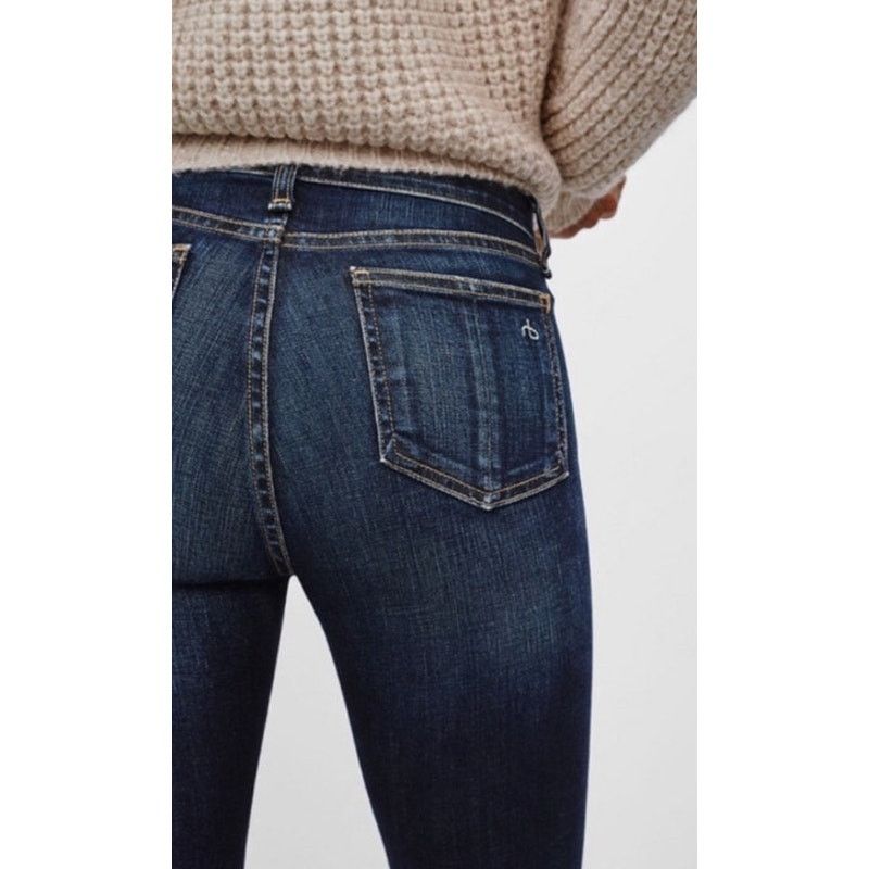 Rag & Bone Rag & Bone Frayed Doheny Dark Wash Raw Hem Crop Jean, 28 Size 28" / US 6 / IT 42 - 2 Thumbnail