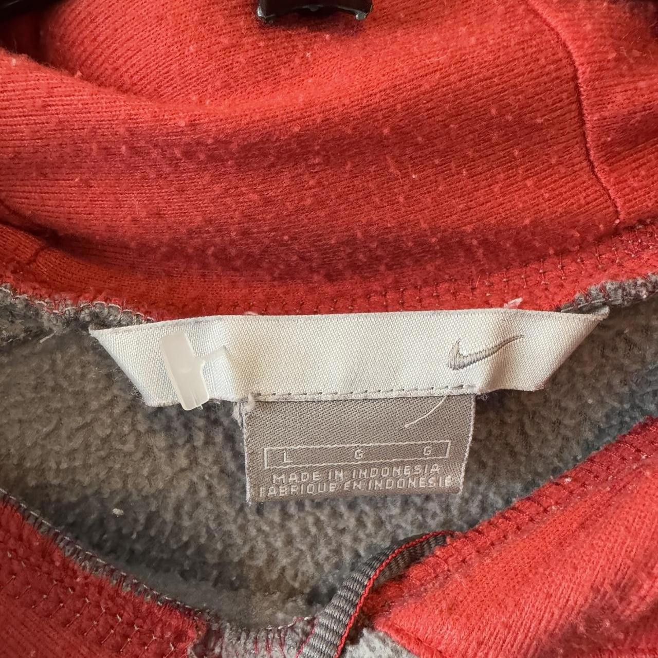Nike Nike Men's Fleece Hoodie - Gray with Red Accents Size US L / EU 52-54 / 3 - 3 Thumbnail