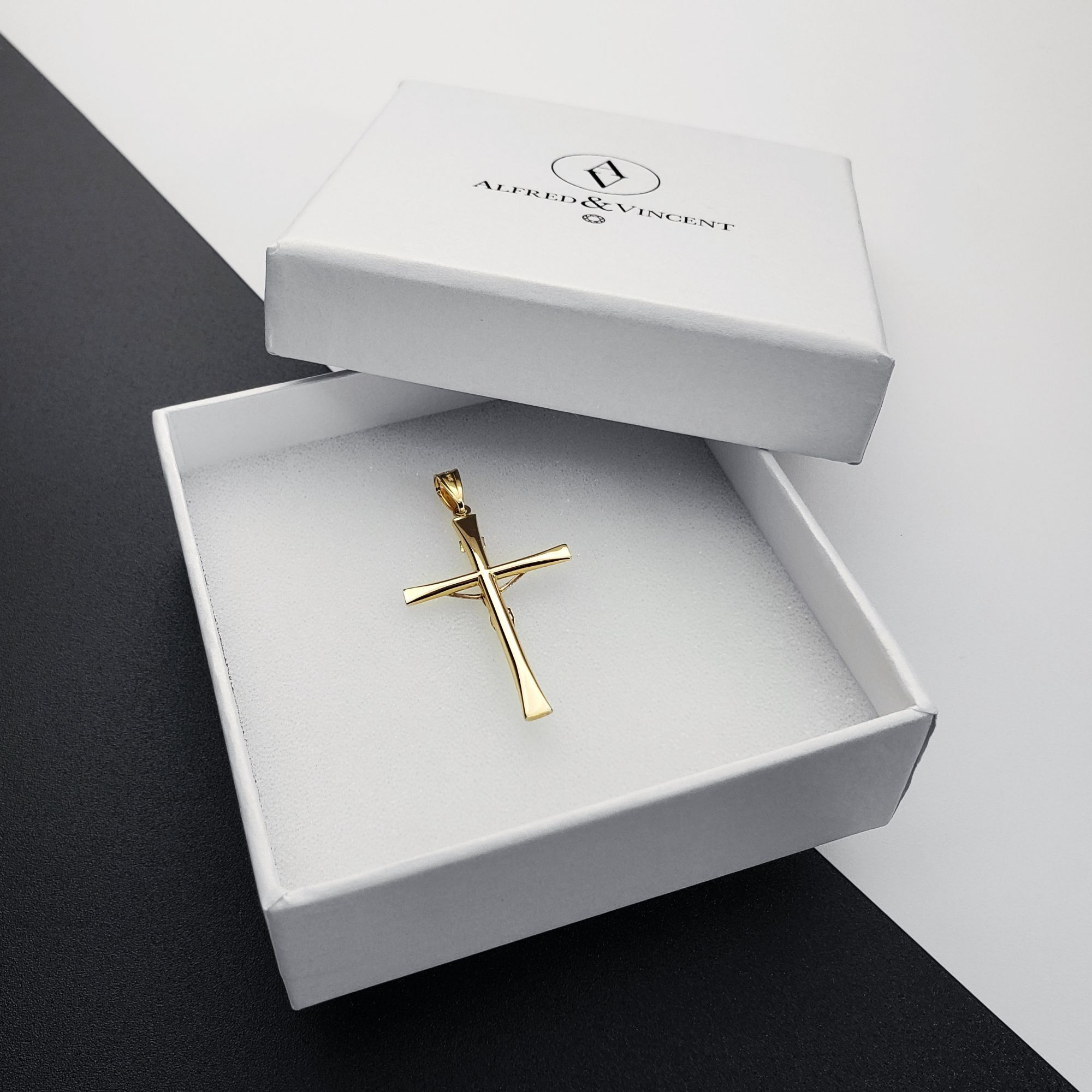Other Jesus INRI Cross Pendant in 2tone 14k Yellow & White Gold Size ONE SIZE - 2 Thumbnail
