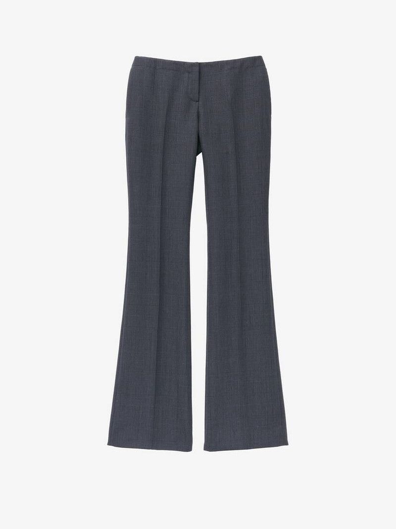 Alexander McQueen o1srvl11e0226 Prince of Wales Bootcut Trousers In Dark Grey Size 26" / US 2 / IT 38 - 1 Thumbnail