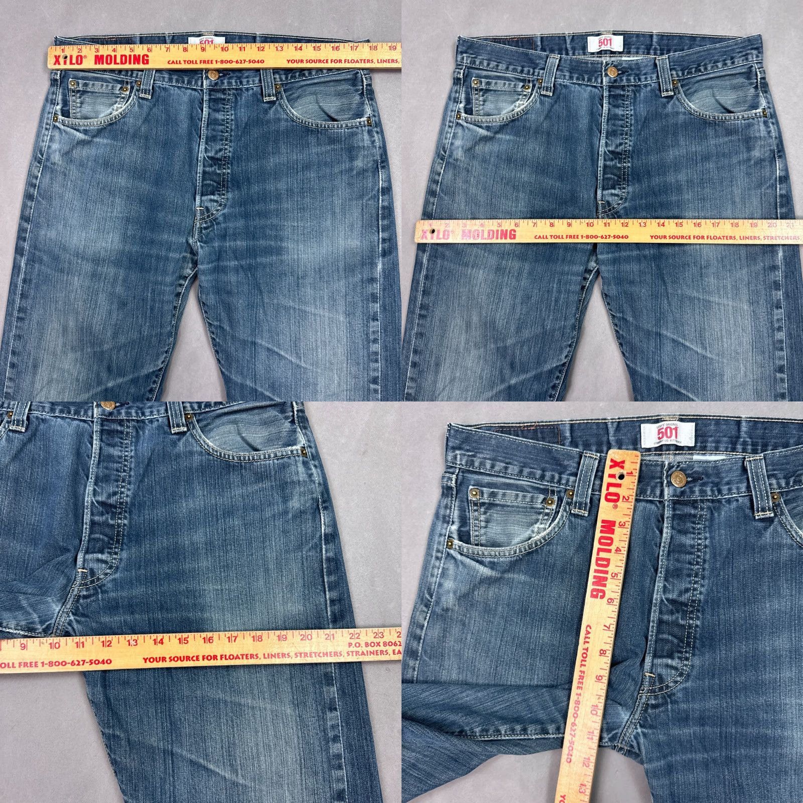 Levi's Levi's 501 Jeans Men 36x30 Blue Denim Dark Washed Out Faded Work Size US 36 / EU 52 - 9 Thumbnail