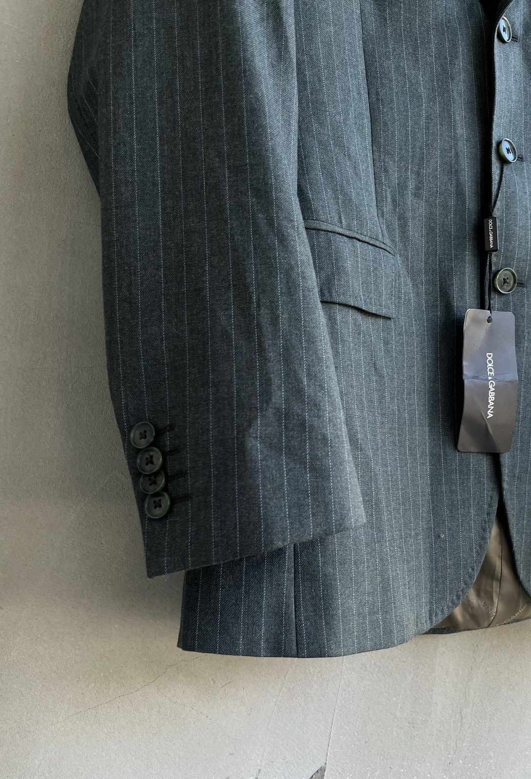 Dolce & Gabbana NWT Dolce & Gabbana Pinstripe Suit Blazer Wool Size 48 Size 48R - 3 Thumbnail