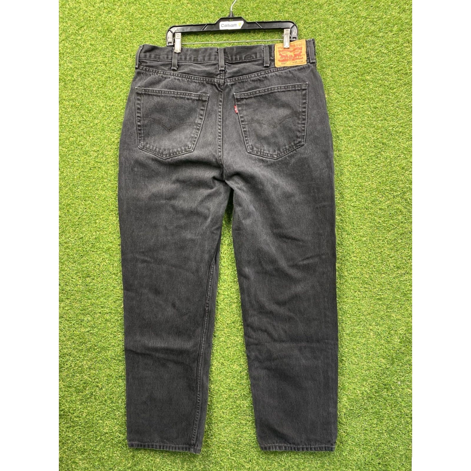 Levi's VINTAGE Levi's 550 Jeans Mens 38x34 Black Relaxed Tapered 90s Grunge USA Work Denim Size 38 Mens Size US 38 / EU 54 - 2 Thumbnail