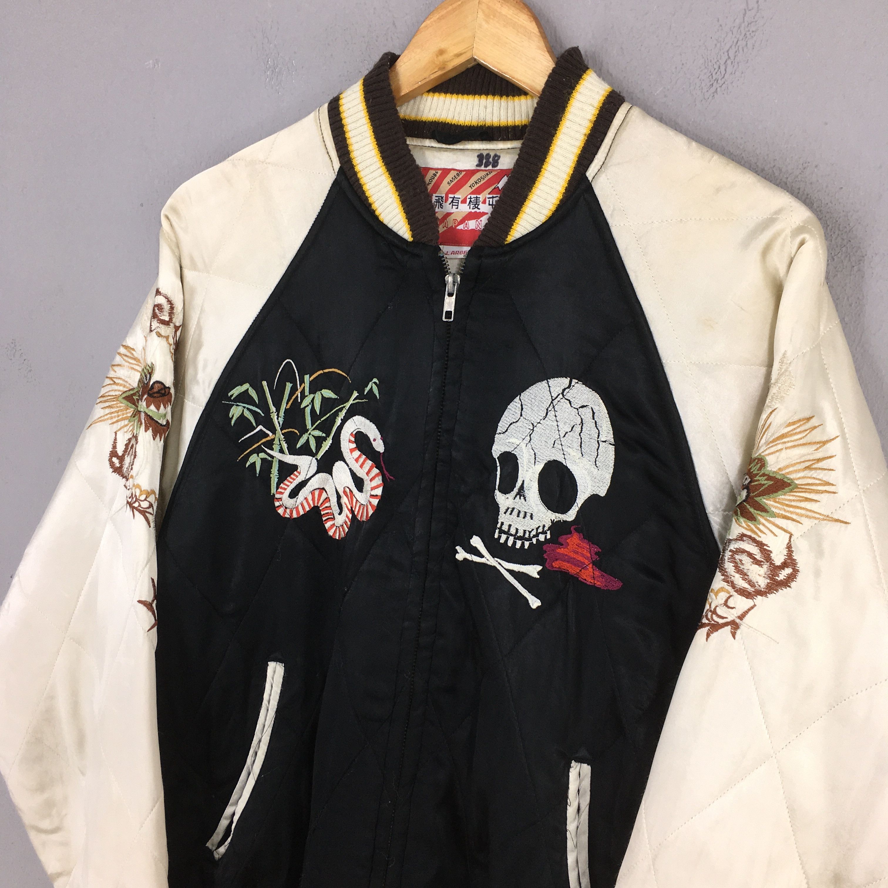 Japanese Brand Vintage 1990s Houston Sukajan Japan Dragon Souvenir Jacket L Size US L / EU 52-54 / 3 - 3 Thumbnail