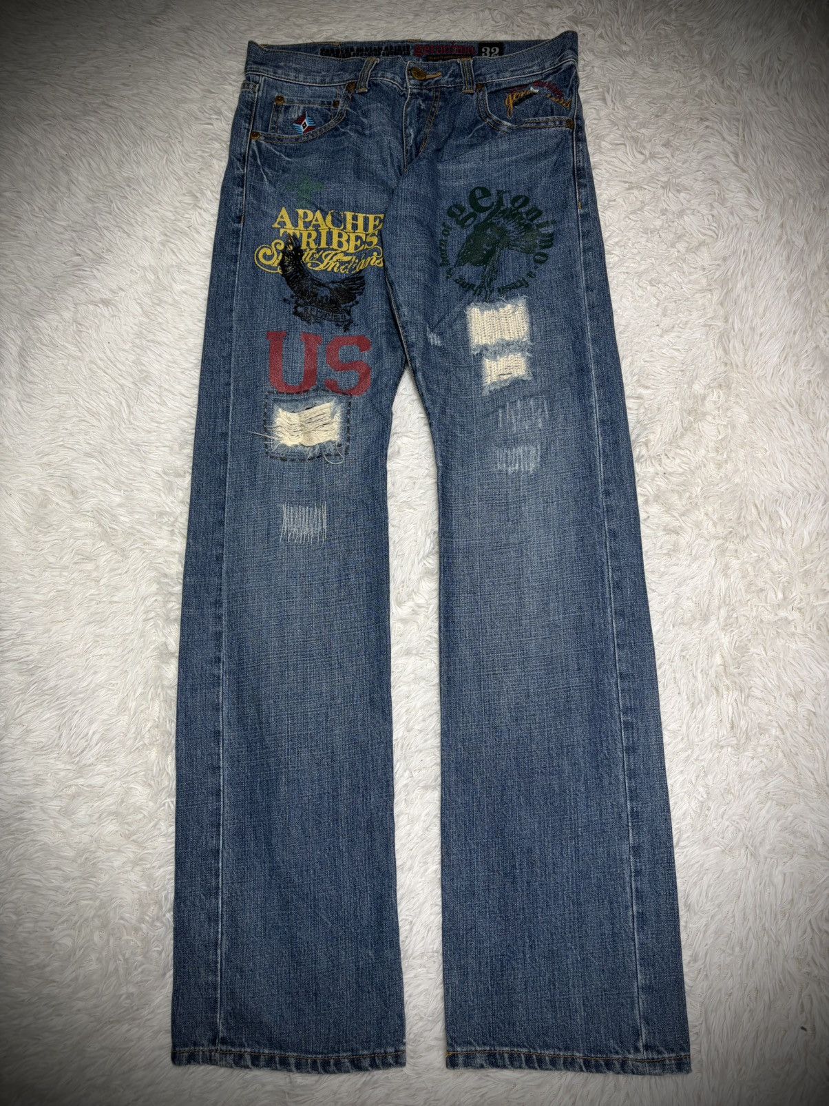 Japanese Brand Geronimo patches denim Size US 32 / EU 48 - 1 Thumbnail