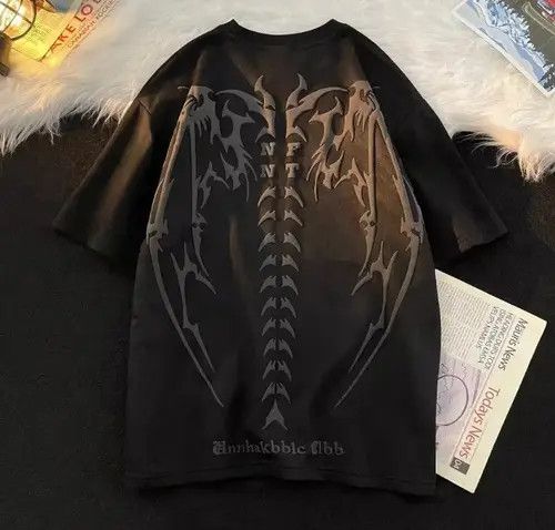 VIBE retro bone wing printed graphic T-shirt Size US M / EU 48-50 / 2 - 4 Thumbnail