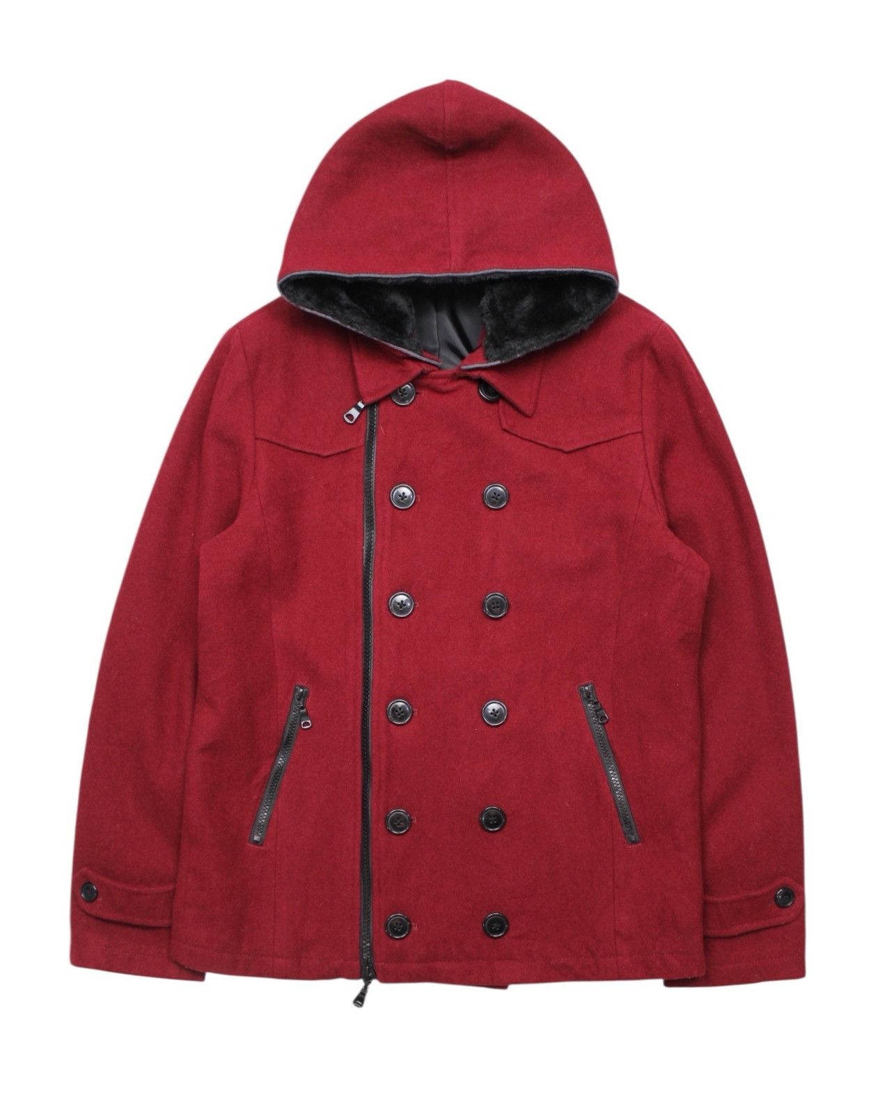 If Six Was Nine 2000S SEMANTIC DESIGN JAPAN DETACHABLE HOODED WOOL JACKET Size US L / EU 52-54 / 3 - 2 Thumbnail