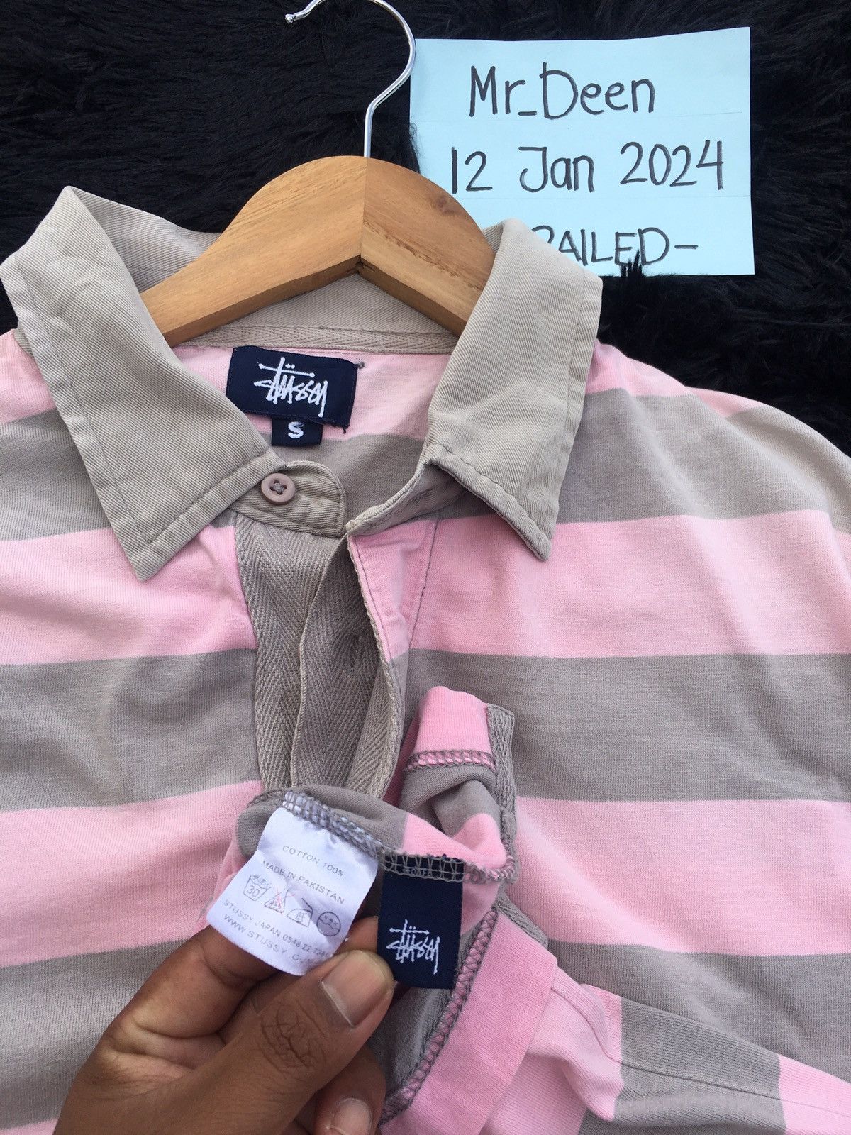 Stussy Rare Vintage Stussy Pink Stripes Collar Shirt Size US M / EU 48-50 / 2 - 10 Thumbnail