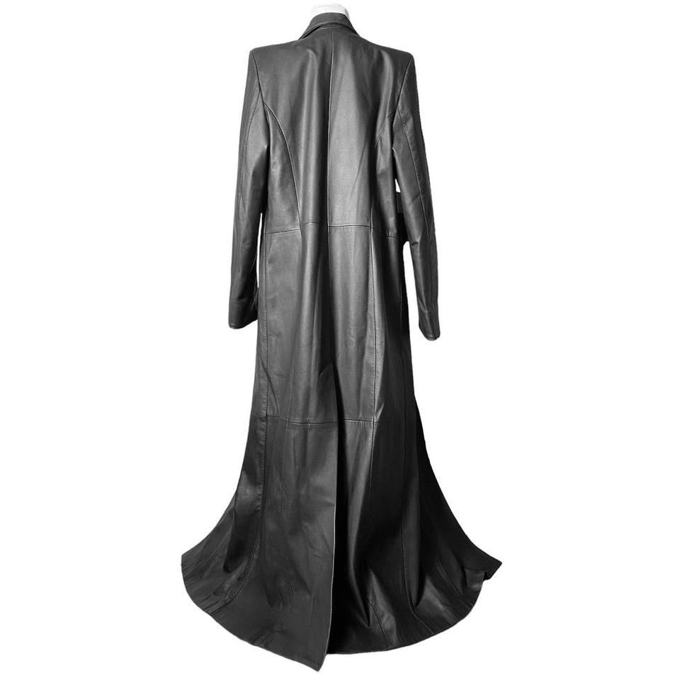 Vintage Super long Avant Garde Matrix leather maxi coat Size L / US 10 / IT 46 - 2 Thumbnail