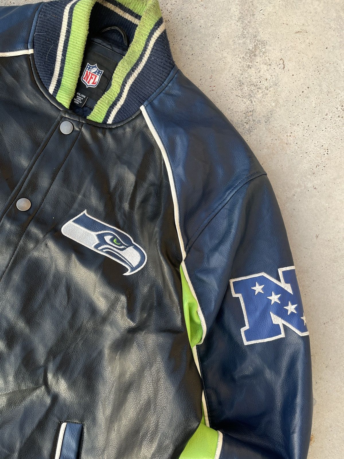 NFL Seattle Seahawks NFL Leather Man Varsity Jacket Size US XXL / EU 58 / 5 - 6 Thumbnail