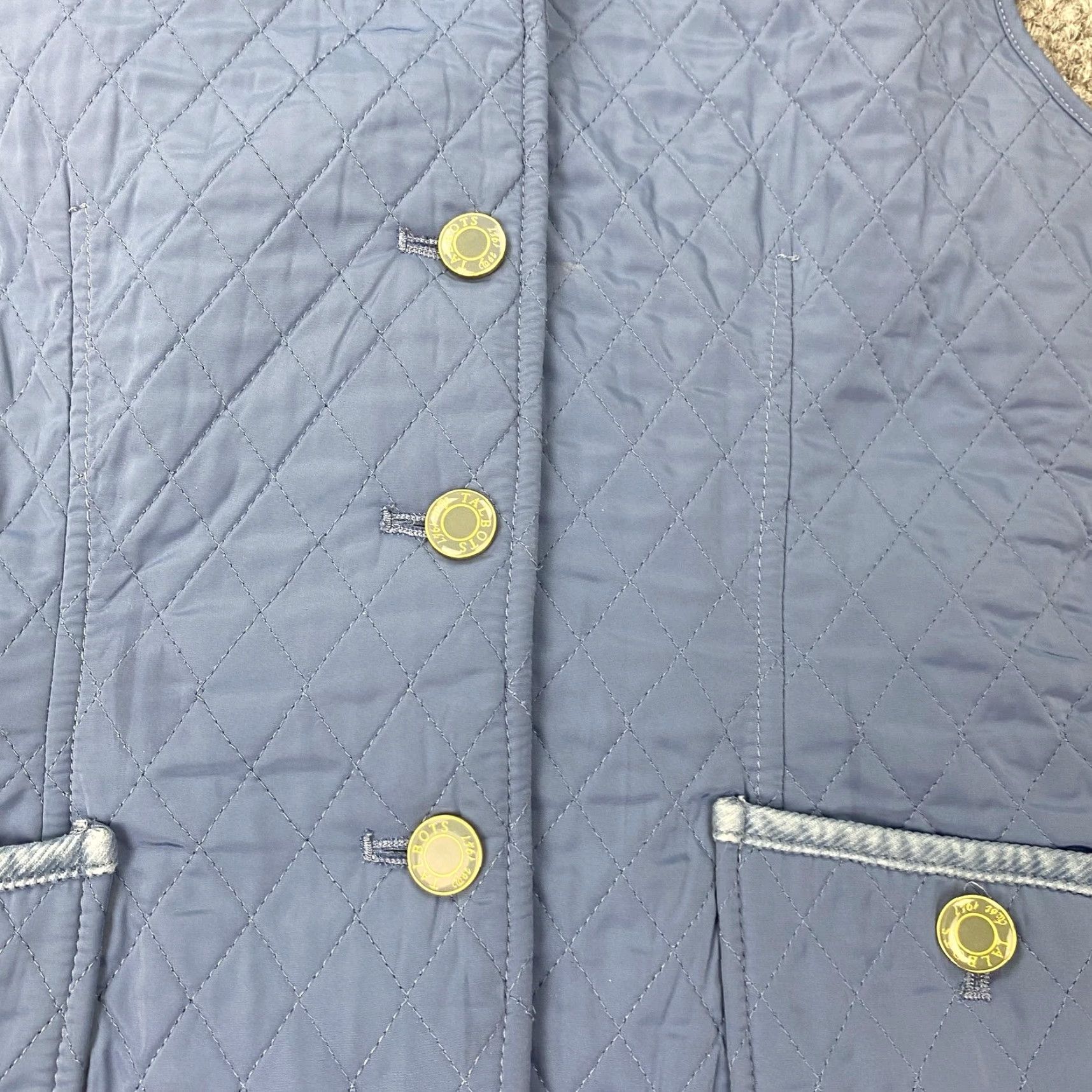 Talbots Talbots Vest Womens Petite Small Blue Quilted Fleece Lined Corduroy Collar Trim Size S / US 4 / IT 40 - 4 Thumbnail