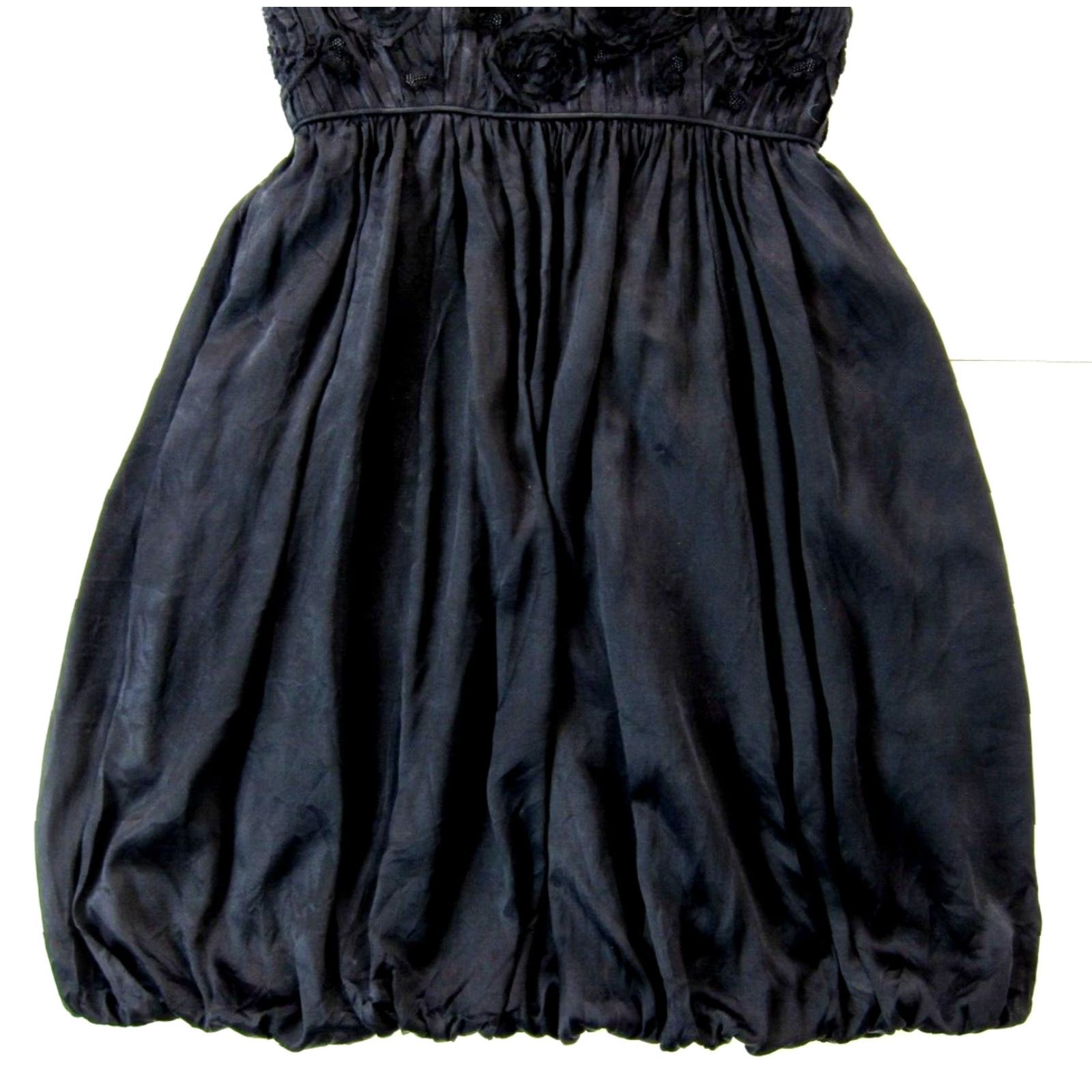 Laundry by Shelli Segal VINTAGE Shelli Segal Laundry 100% Silk Black Strapless Beaded Embroidered Floral Dress 6 Size M / US 6-8 / IT 42-44 - 8 Thumbnail