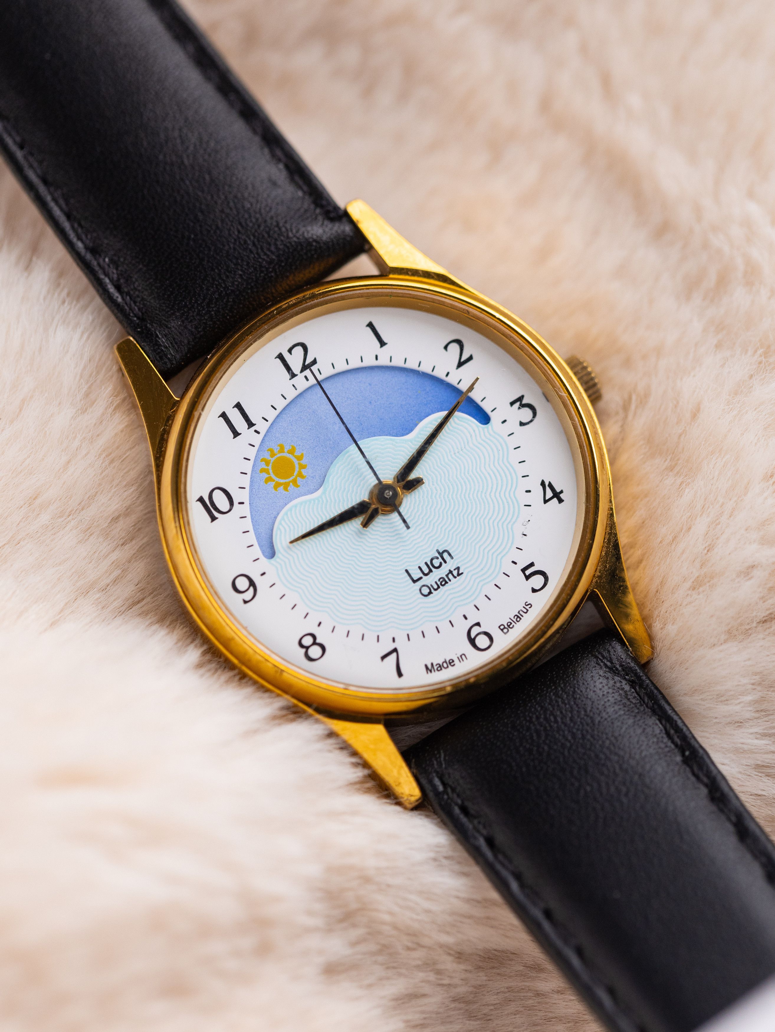 Vintage Soviet Luch Moon and Sun Phases, Quartz, Unisex