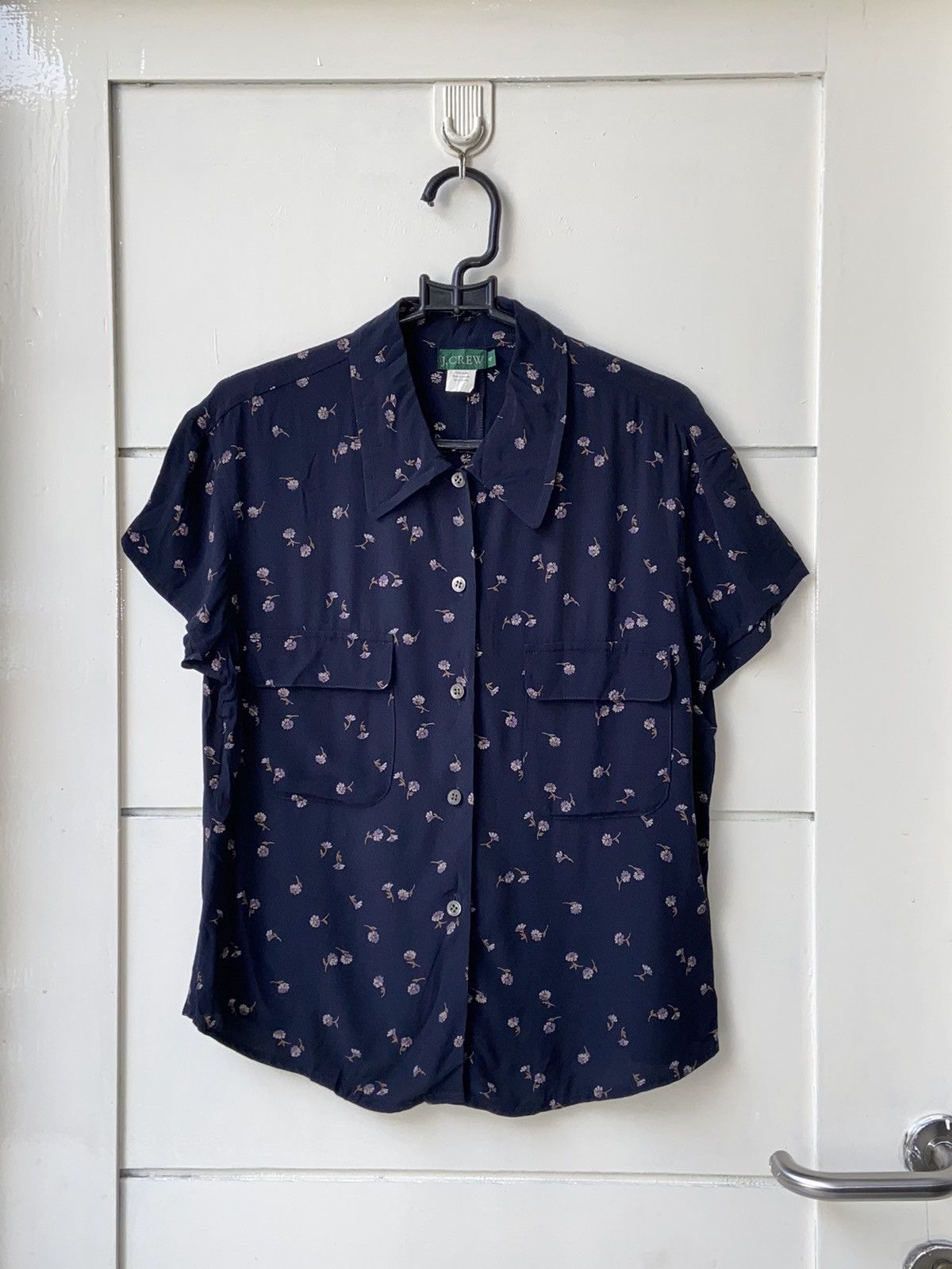Navy Flower Pattern Shirt