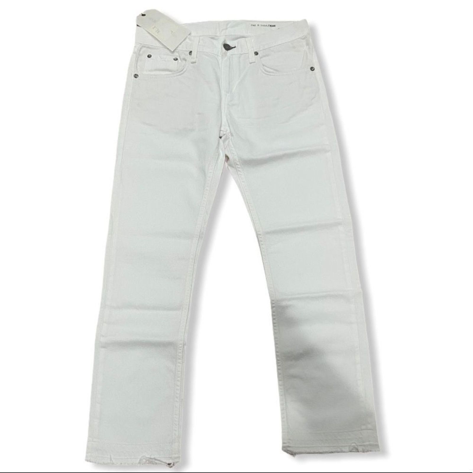 Rag & Bone RAG & BONE Aged Release White Raw Hem Skinny Jeans Sz 25 Size 25" / US 0 / IT 36 - 4 Thumbnail