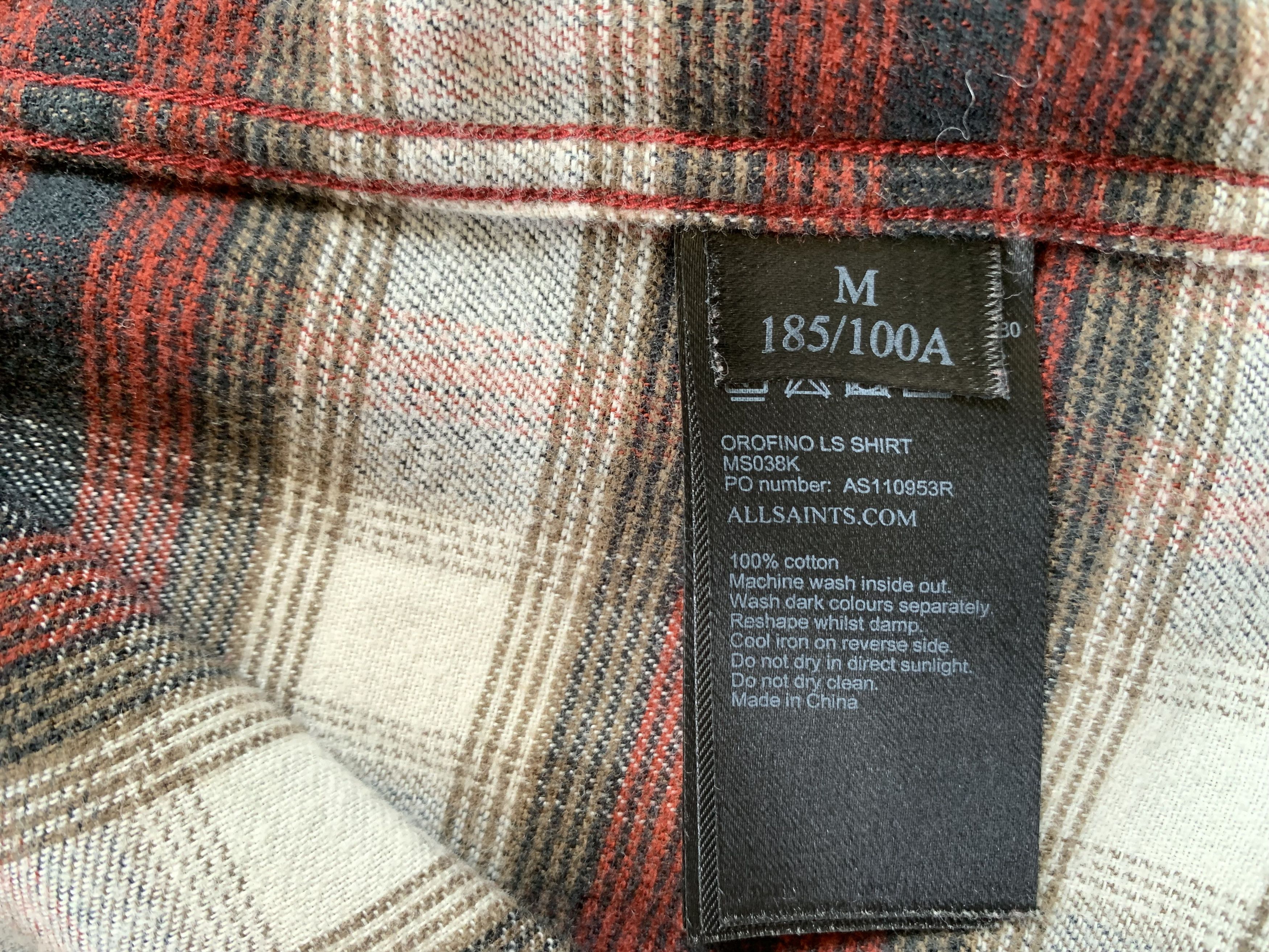 Allsaints Allsaints Redondo Cotton Long Sleeve Flannel Plaid Shirt Size US M / EU 48-50 / 2 - 7 Thumbnail