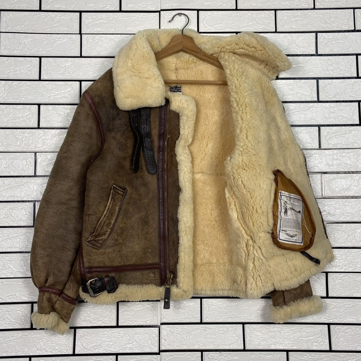 Avirex 🔥VINTAGE GENUINE LEATHER JACKET B-3 AVIREX USA SHEARLING Size US S / EU 44-46 / 1 - 14 Thumbnail