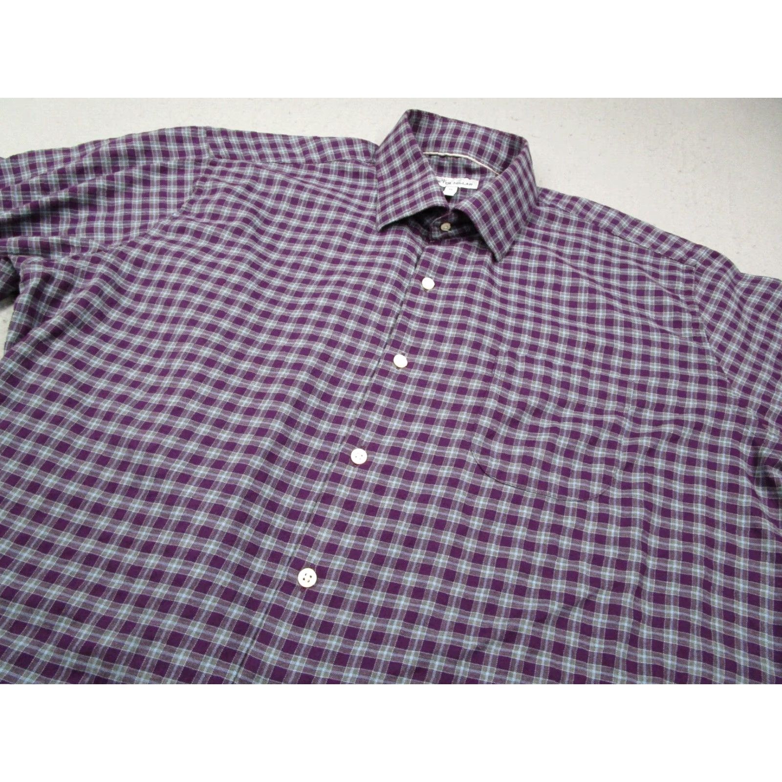 Peter Millar Peter Millar Men's Button-Up Shirt XL Purple Check Casual Dressy Classic Preppy Size US XL / EU 56 / 4 - 2 Thumbnail