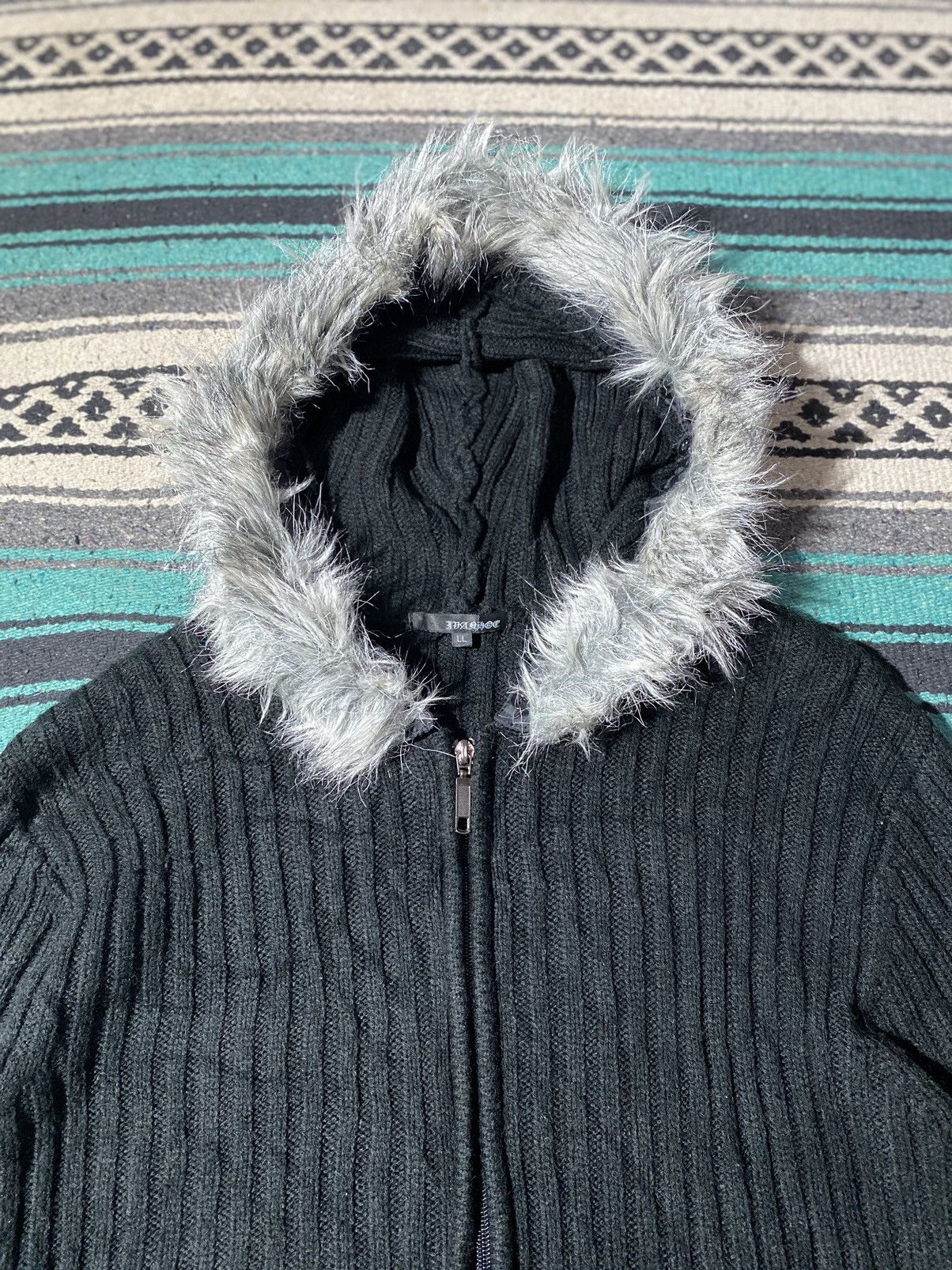 If Six Was Nine 2000s Ivanihoe - Vkei Grunge Knit Zipper Hoodie Size US M / EU 48-50 / 2 - 3 Thumbnail