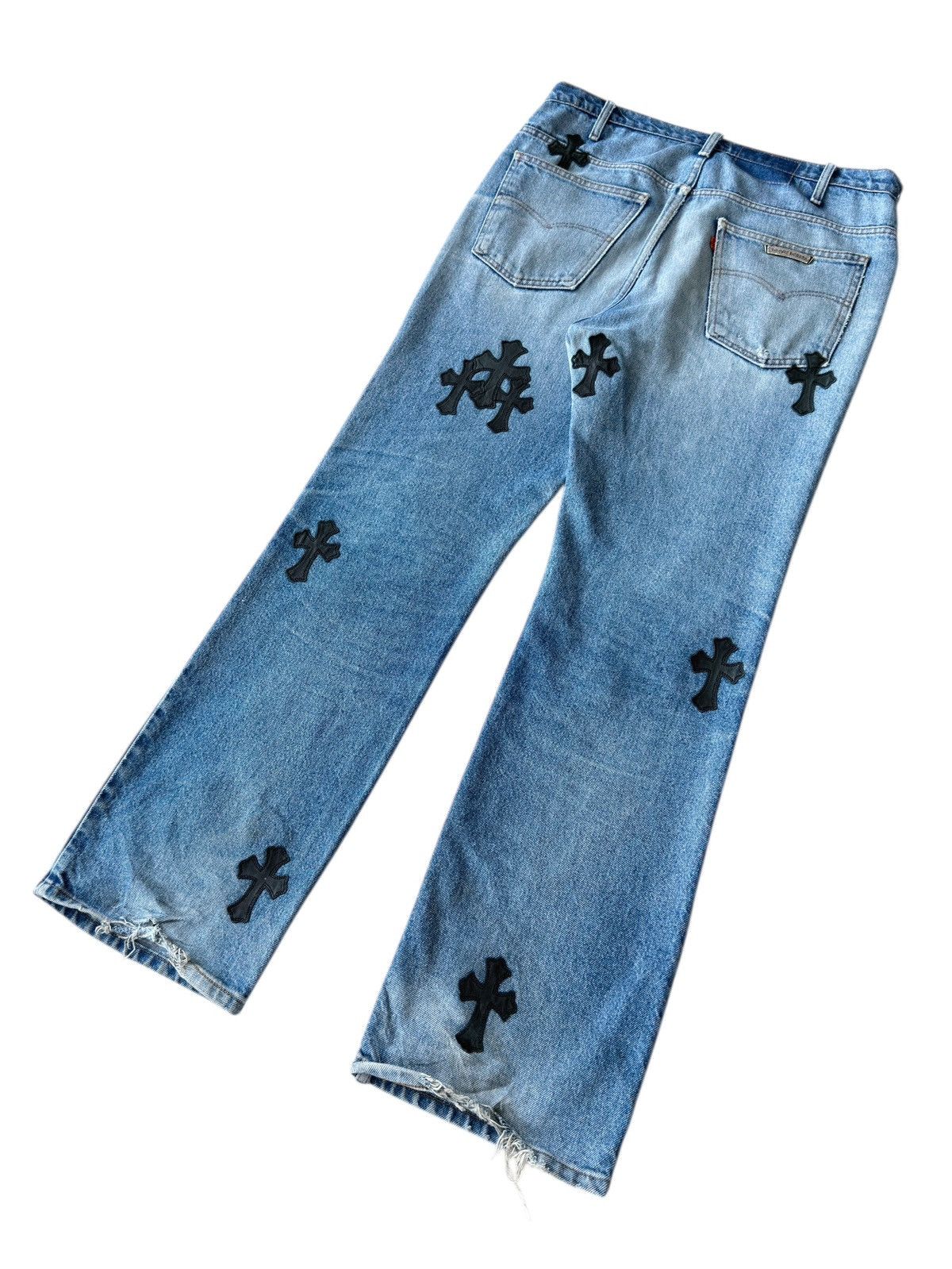 Chrome Hearts Chrome Hearts Light-wash Blue 505 Levi’s Patched Denim Size US 34 / EU 50 - 4 Thumbnail