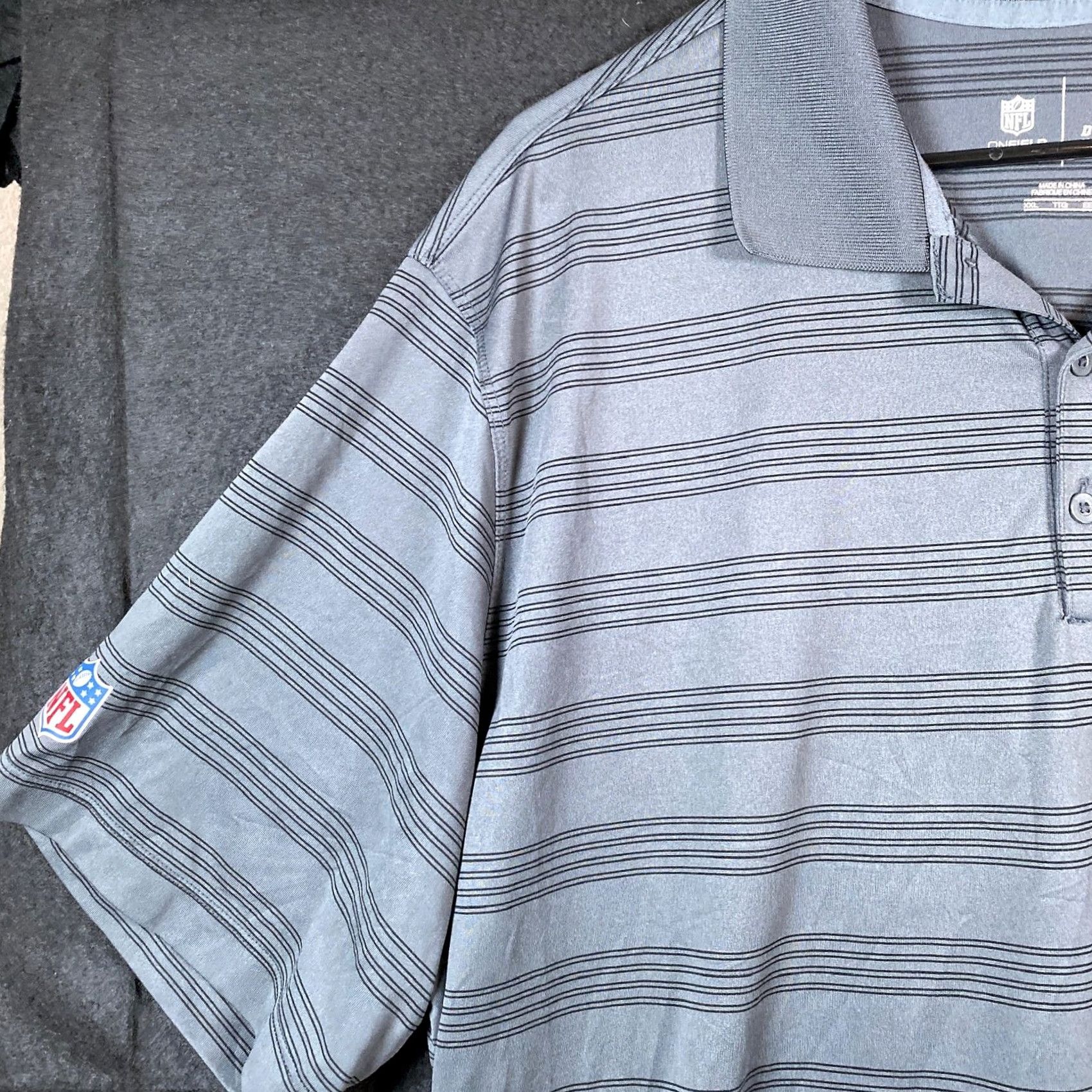 Nike Nike NFL Mens Shirt Gray Striped On Field DriFit Jacksonville Jaguars Polo XXL Size US XXL / EU 58 / 5 - 3 Thumbnail