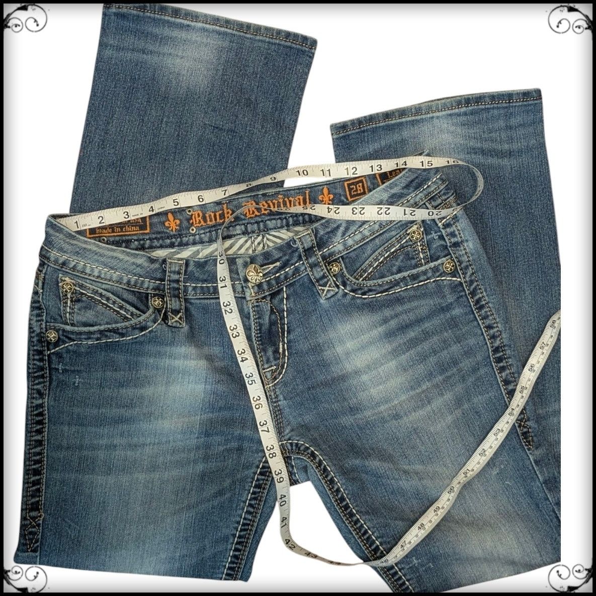Rock Revival Skinny Black ROCK REVIVAL Terry Mid Rise Ankle JEANS Bling Size 28" / US 6 / IT 42 - 4 Thumbnail