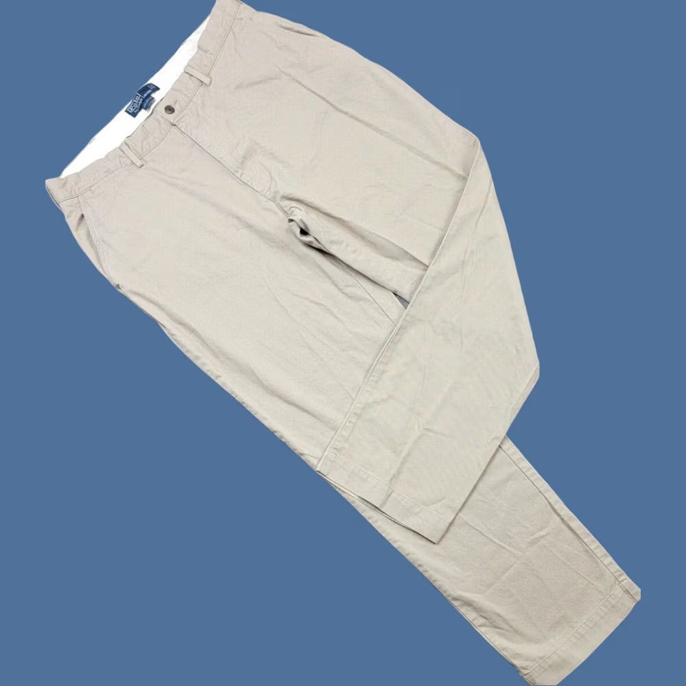 Polo Ralph Lauren Polo Ralph Lauren Classic Chino Pants Mens 36x32 Beige Solid Logo Slim Fit Regular Size US M / EU 48-50 / 2 - 1 Thumbnail