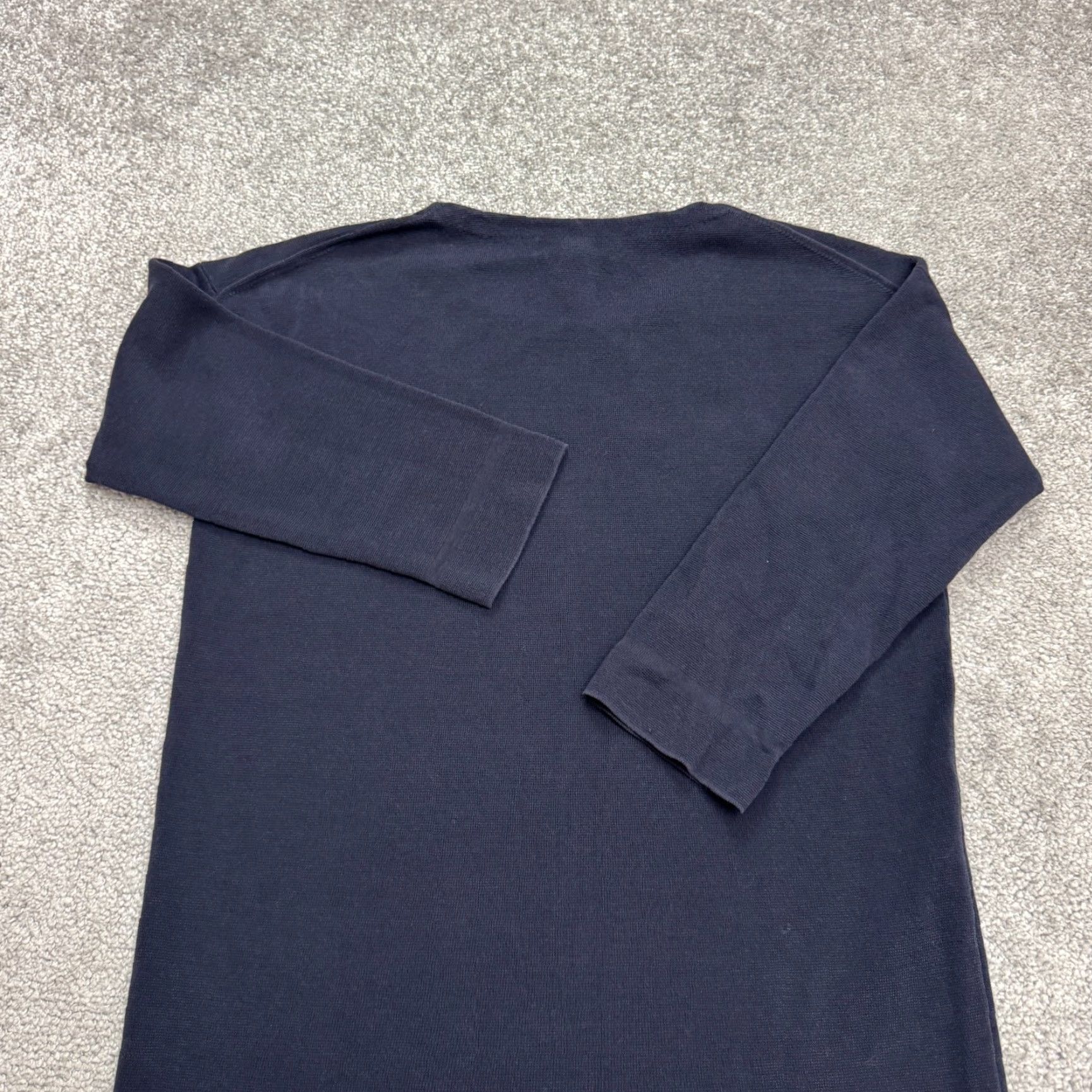 J.Crew J.Crew Knit Shift Dress Womens XS Navy Blue Textured 3/4 Sleeve Cotton Stretch Size XXS / US 00 / IT 34 - 4 Thumbnail