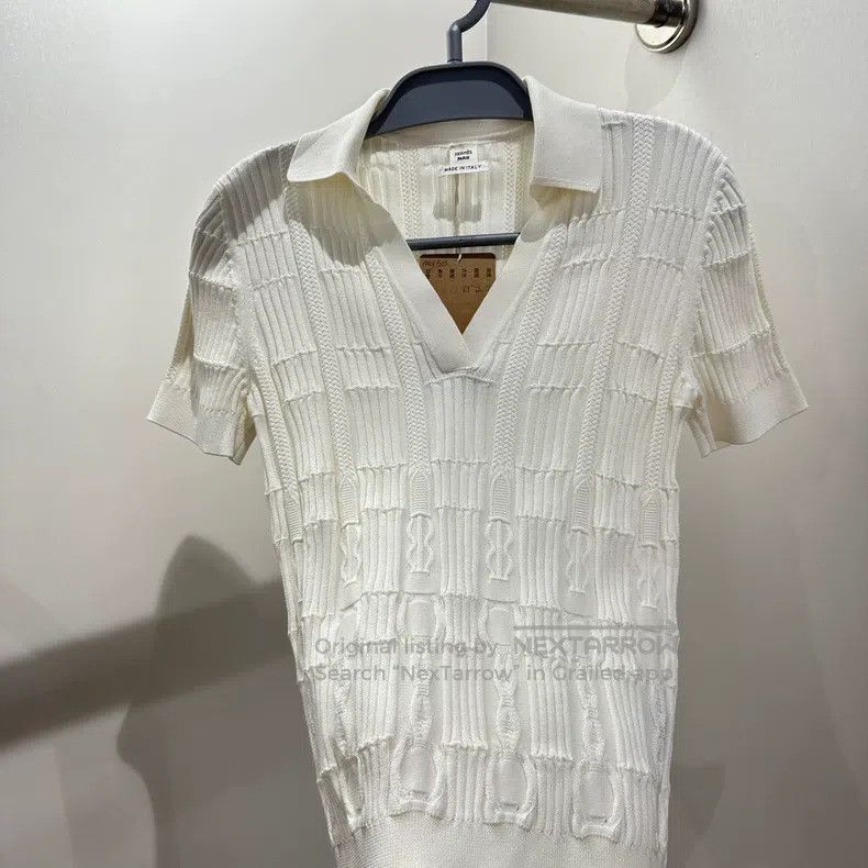 Hermes Hermes Embroidered Polo knit short-sleeve Size S / US 4 / IT 40 - 6 Thumbnail