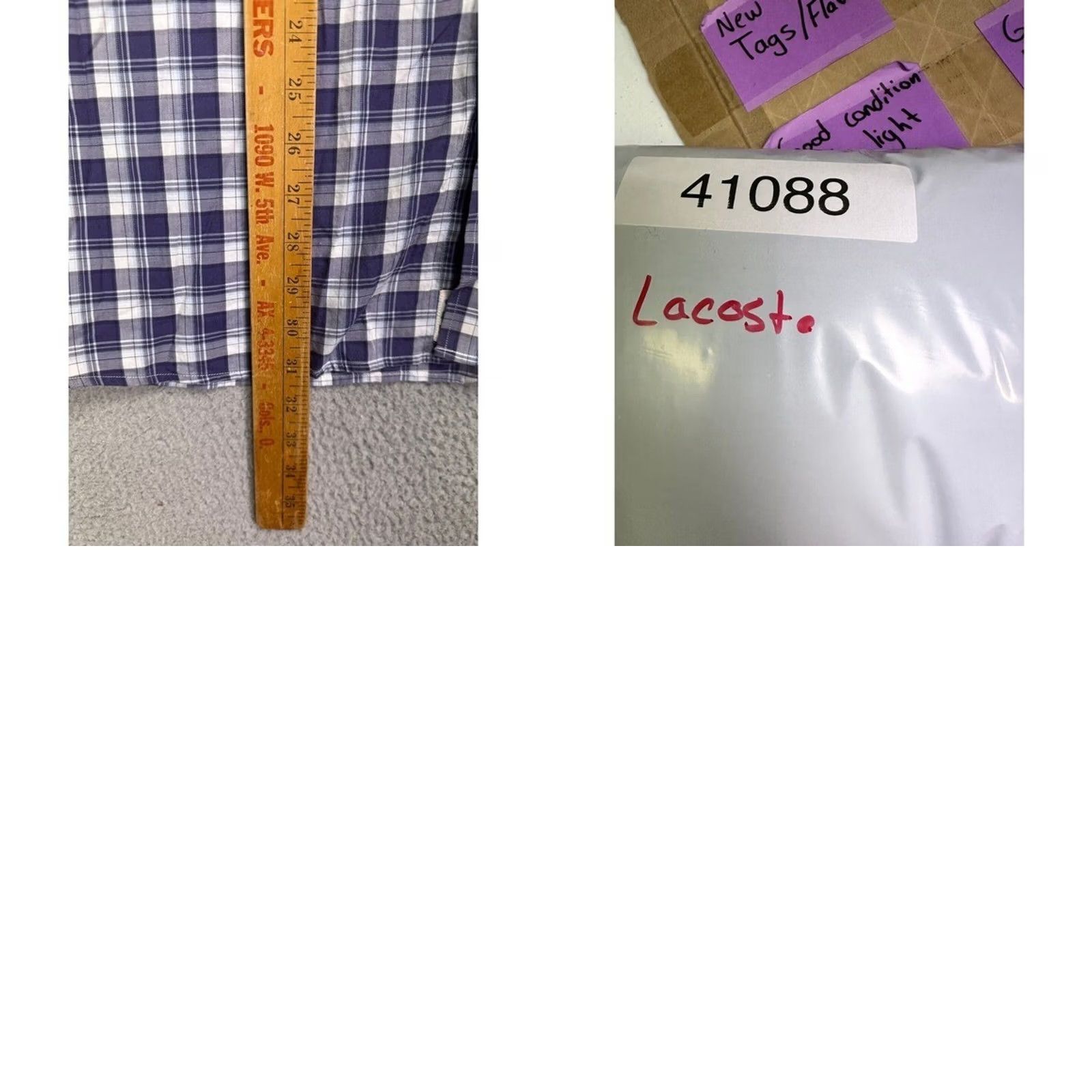Lacoste Lacoste Shirt XL Purple Plaid Modern Fit Button-Down Mens Size US XL / EU 56 / 4 - 8 Thumbnail
