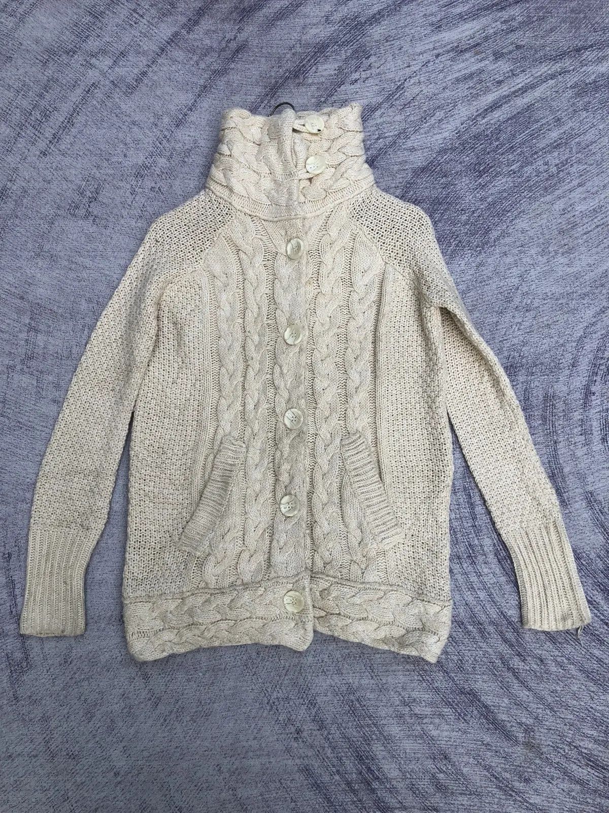 Aran Isles Knitwear × Designer Cardigan Plain Design Luxury Pattern With Pocket Size US M / EU 48-50 / 2 - 1 Thumbnail