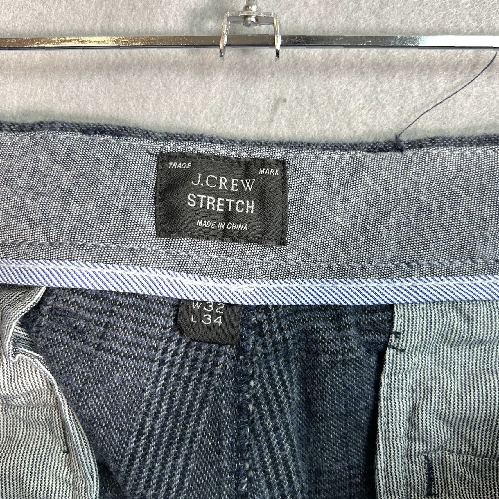 J.Crew J.CREW Dress Pants – Slim Fit, Plaid, Cotton Blend, 32x34, Blue Mens Dress Pants, Flat Front, 484 Stretch, Regular, Vintage No, 32x34 Size US 32 / EU 48 - 7 Thumbnail