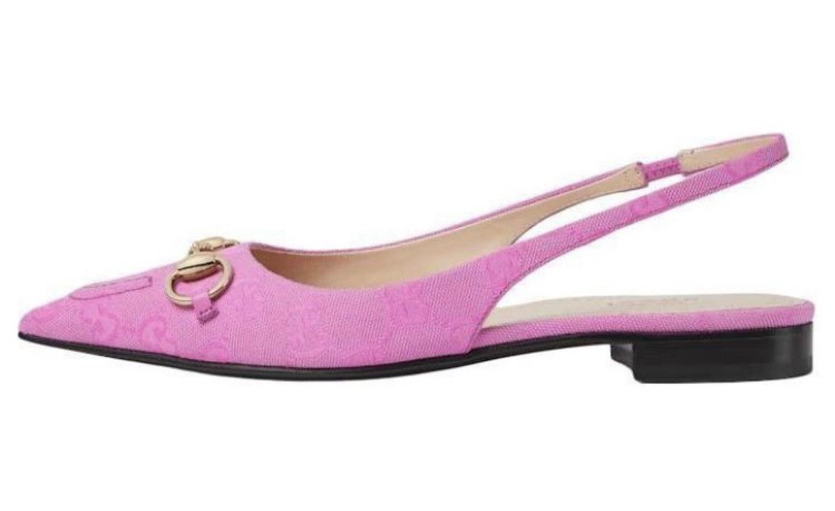 Gucci Gucci Horsebit GG Print Fabric Upper 1.2cm Flats Pink Size US 9.5 / IT 39.5 - 3 Thumbnail