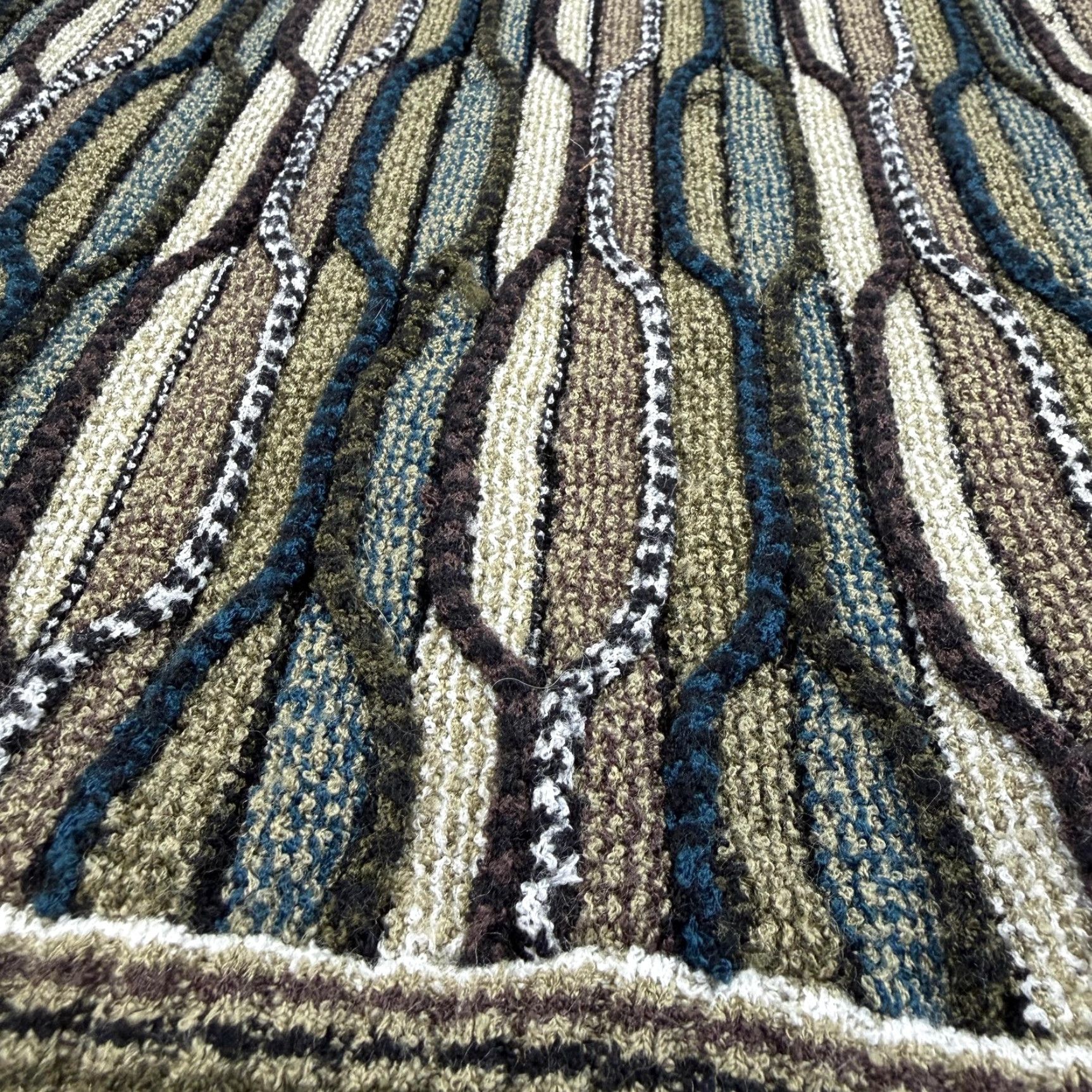 Coogi Protege Sweater Mens XL Green Brown Blue 3D Knit Abstract Coogi Style Pullover Size US XL / EU 56 / 4 - 3 Thumbnail