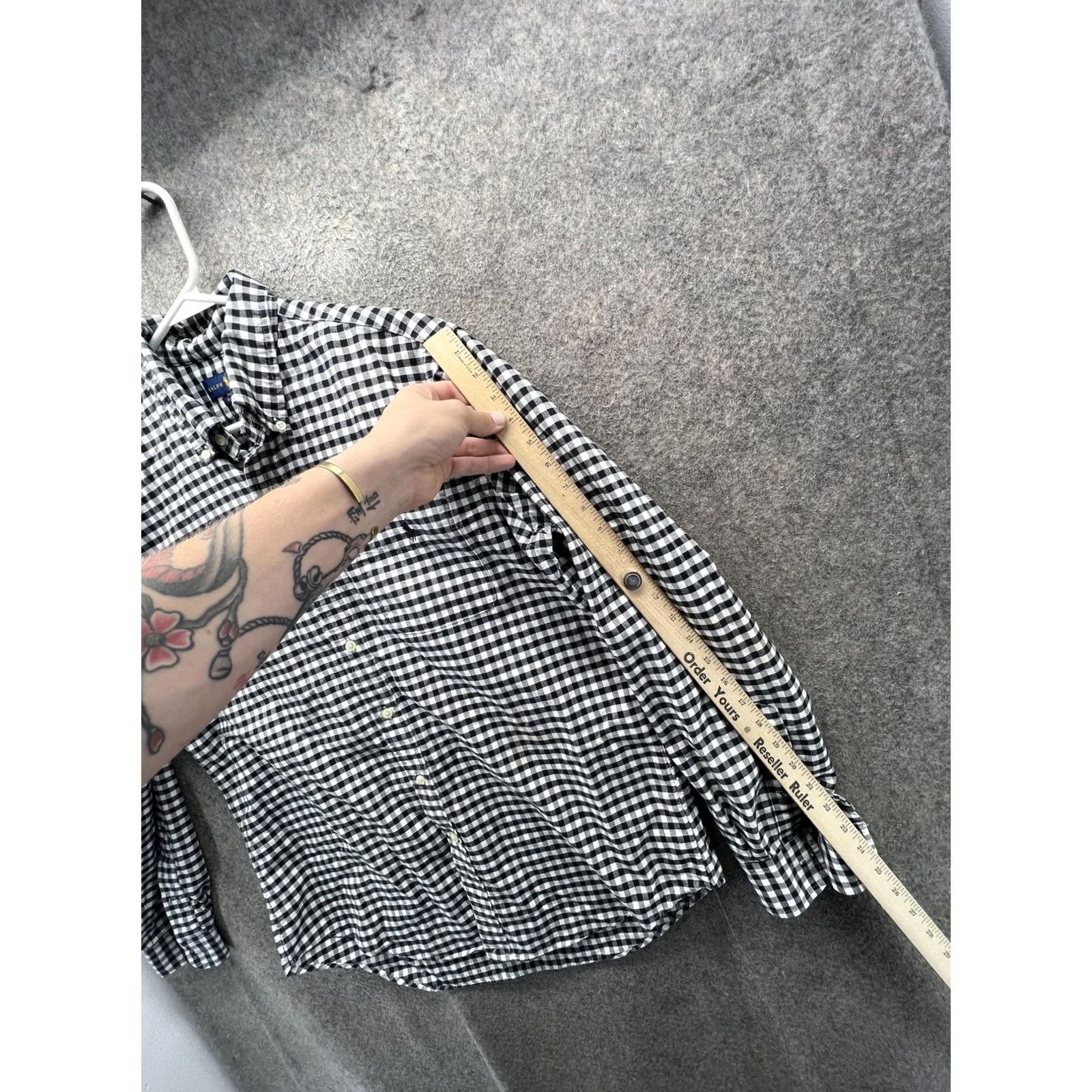 Ralph Lauren Ralph Lauren Shirt Mens Large Black Check Oxford Button Front Classic Vintage Shirt Size US L / EU 52-54 / 3 - 5 Thumbnail