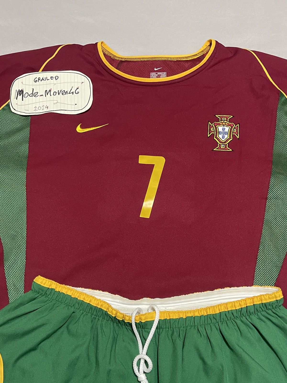 Nike Portugal player issue shirt word cup 2002 + short set Size US L / EU 52-54 / 3 - 13 Thumbnail