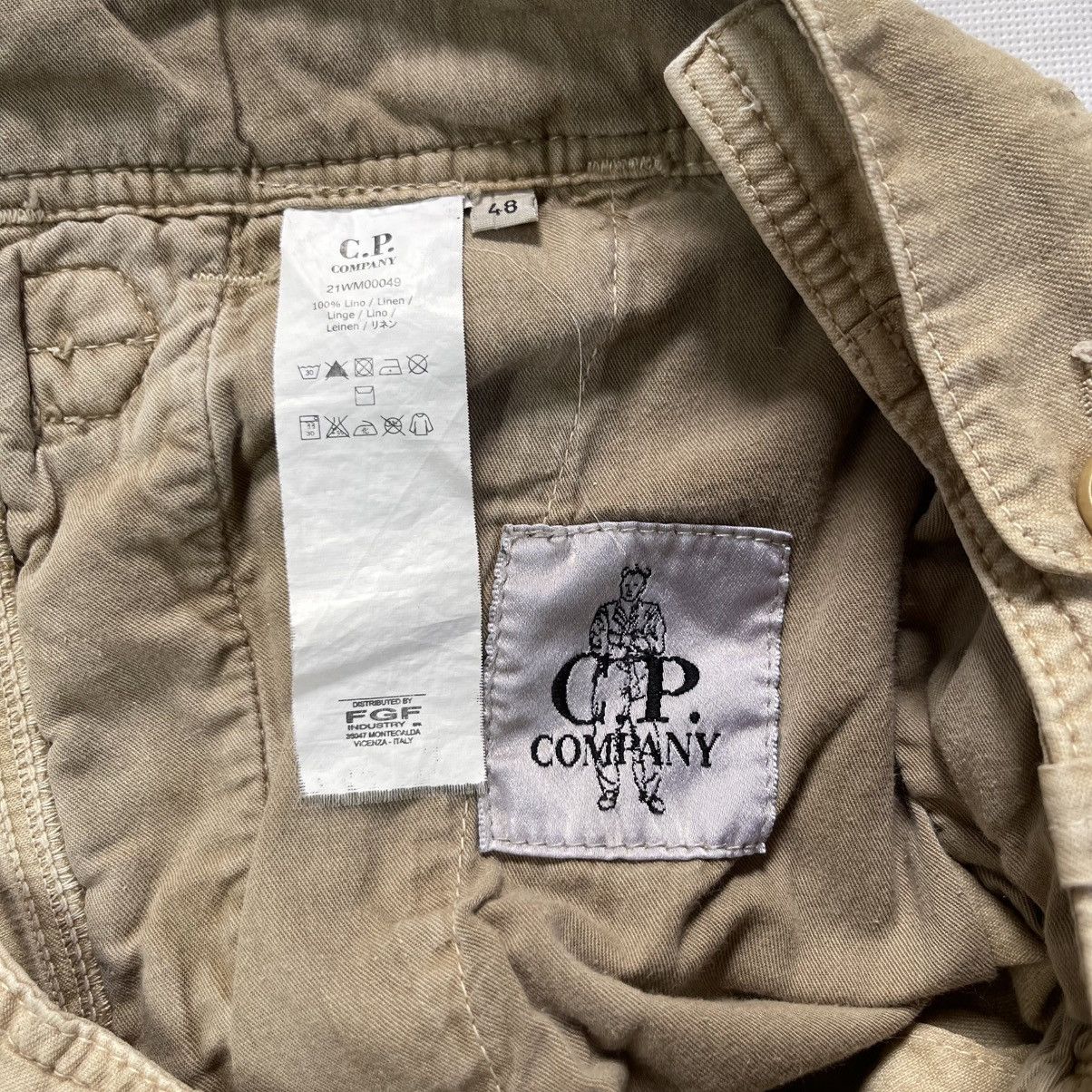 C.P. Company C.P Company Linen With Buckle Waist Military Style Pant Size US 33 - 15 Thumbnail