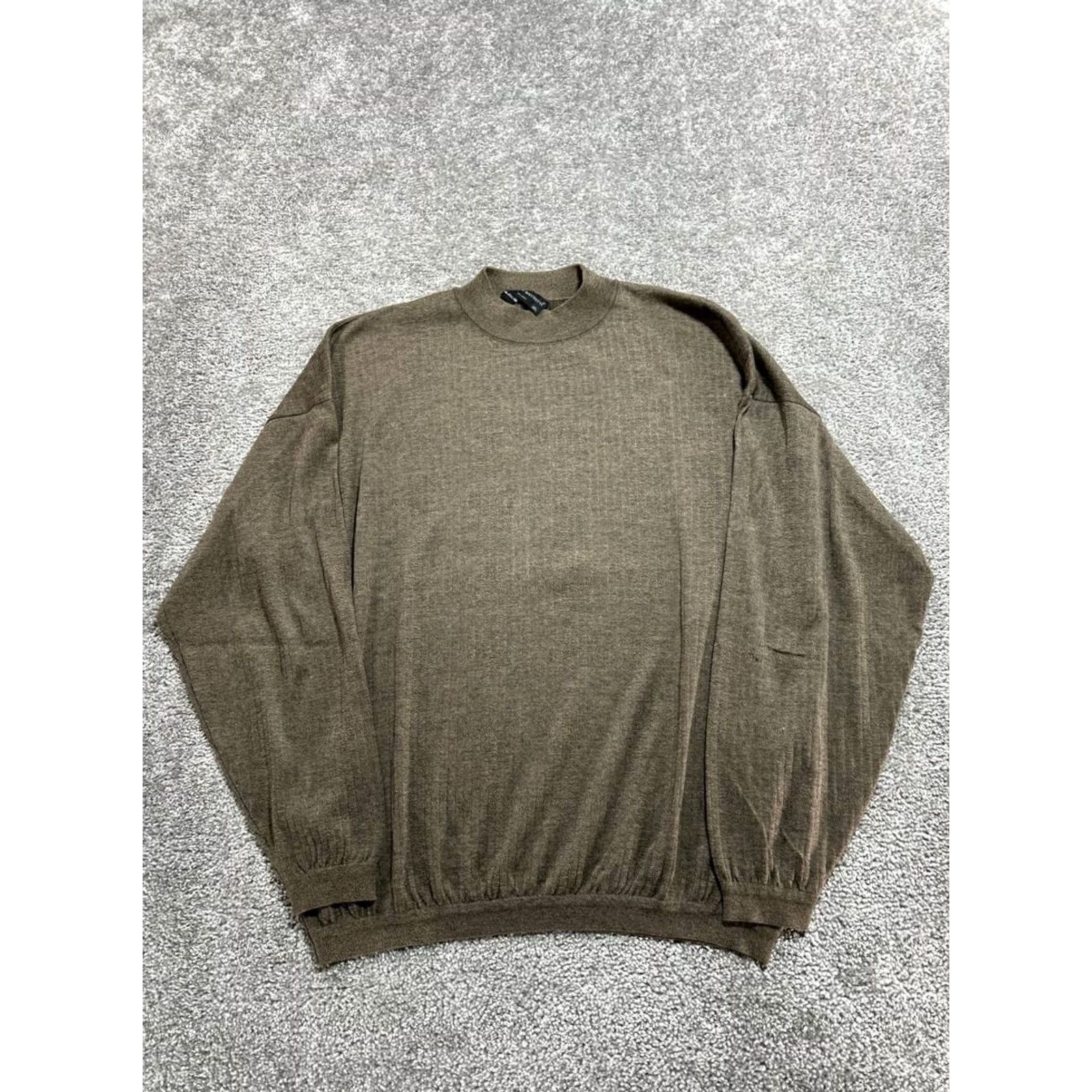 Vintage VINTAGE Vittorio Rocchetti Milano Sweater Mens XL Brown Cotton Mock Neck 90s Size US XL / EU 56 / 4 - 2 Thumbnail