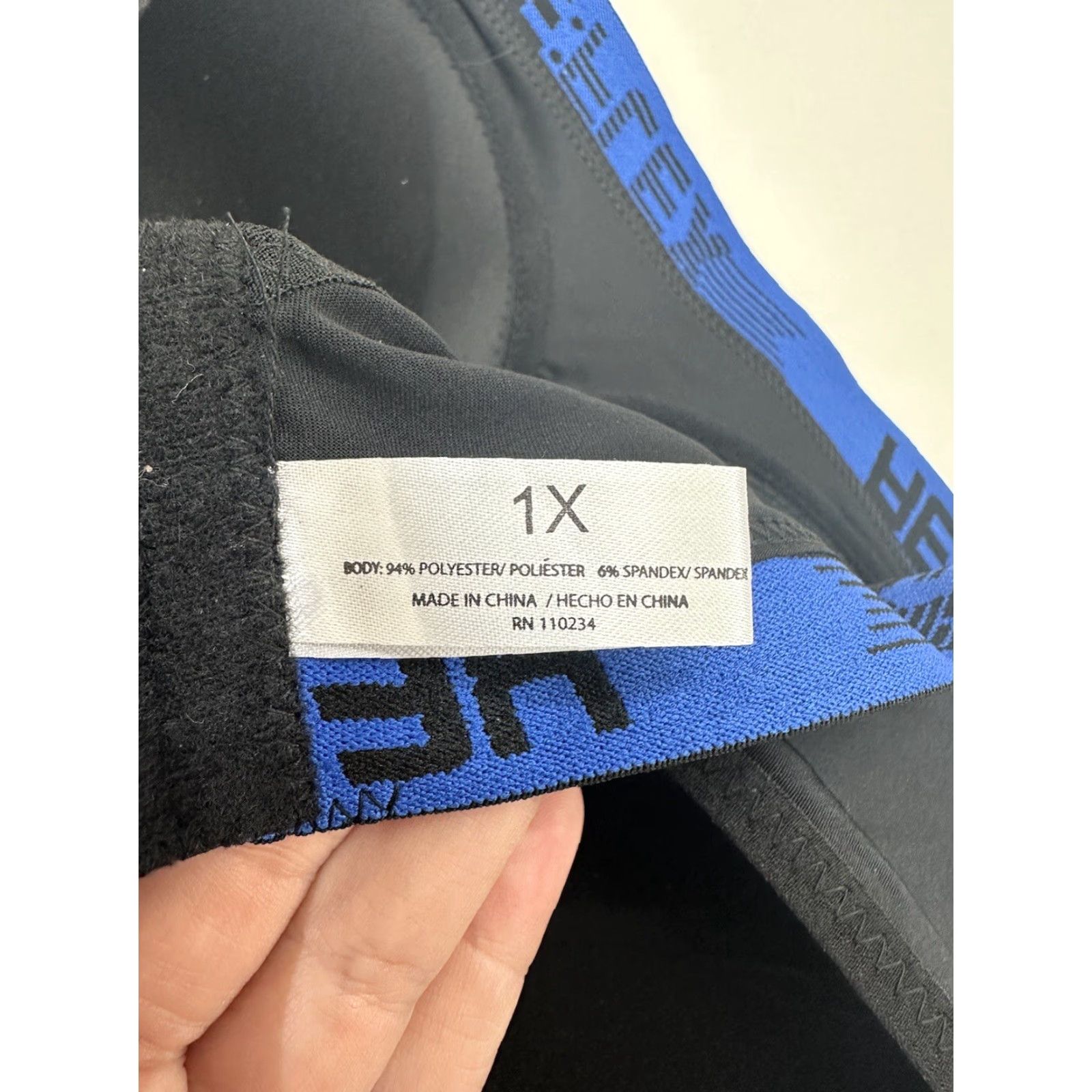 Vintage ReFlex Womens Bra 1X Black Padded Sports Bra Adjustable Size ONE SIZE - 2 Thumbnail