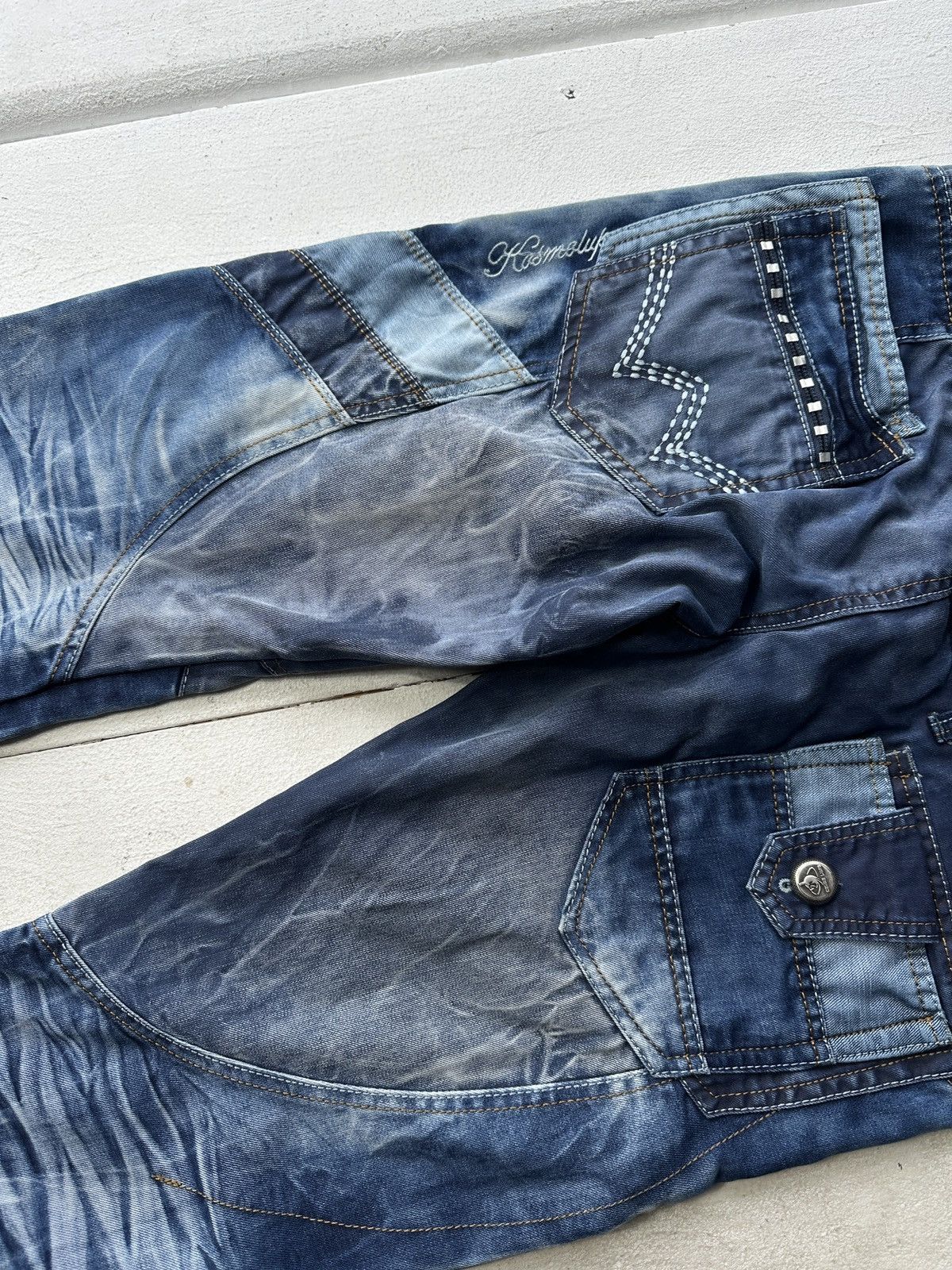 Japanese Brand 🚨Japanese Cosmo Lupo Baggy Distressed Opium Punk Jeans Owens Size US 34 / EU 50 - 16 Thumbnail