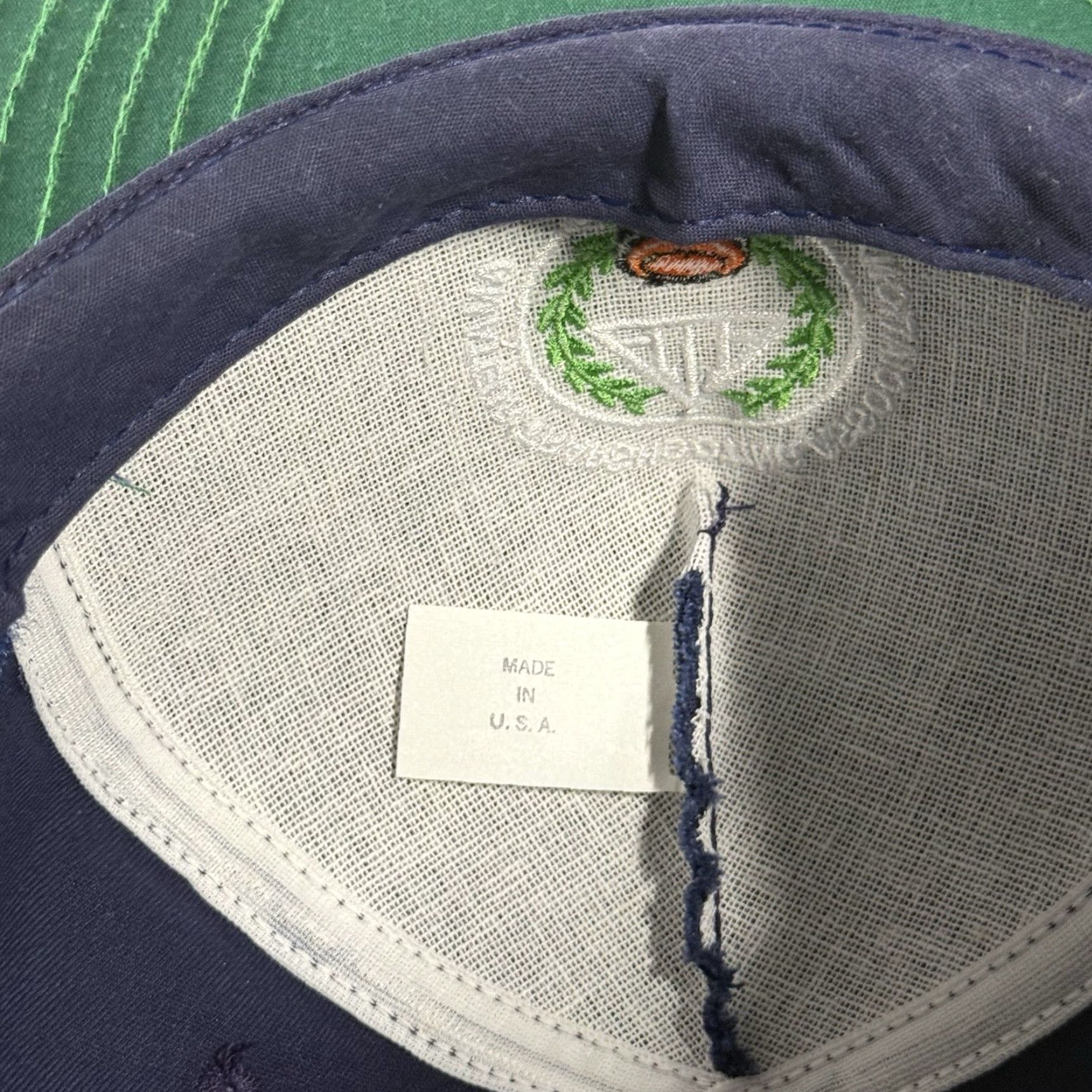 Vintage VINTAGE Skeet Trap Clay Shooting Hat Navy White Rope Trucker Leather Strap Men Adjustable 80s USA Size ONE SIZE - 7 Thumbnail