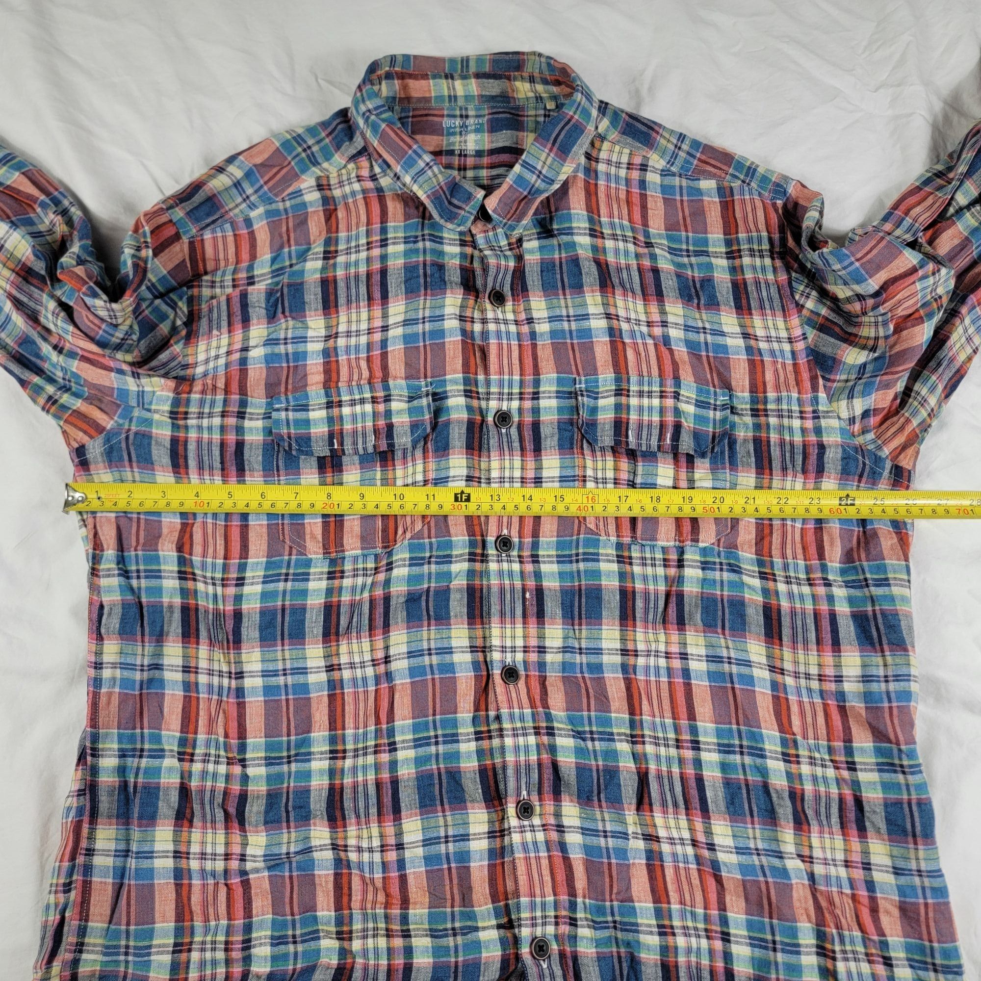 Lucky Brand Lucky Brand Irish Linen By Baird McNutt Mens 2XL Red Blue Pl Size US XXL / EU 58 / 5 - 6 Thumbnail