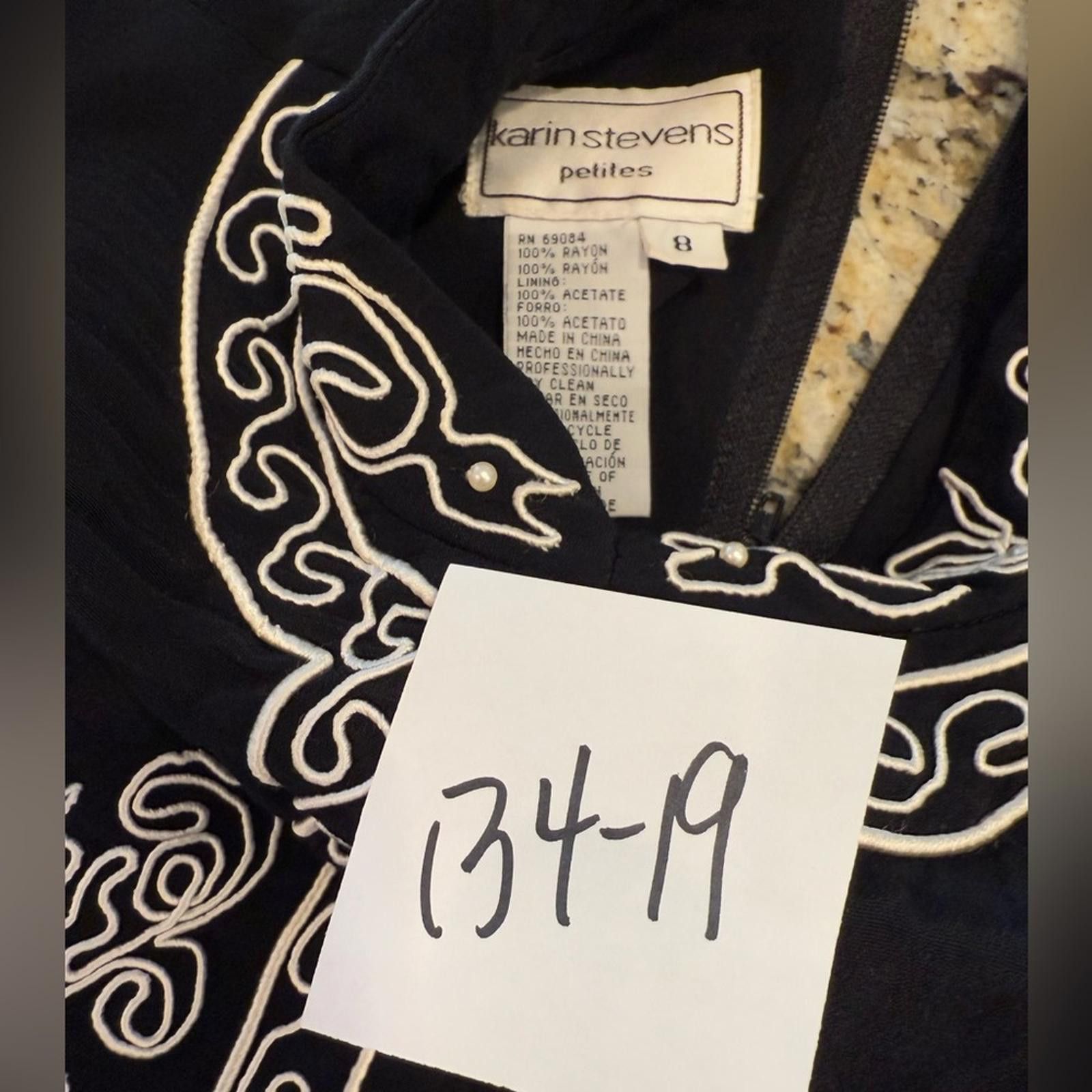 Other Karin Stevens Petites vintage black embroidered maxi dress 8 Size M / US 6-8 / IT 42-44 - 12 Thumbnail